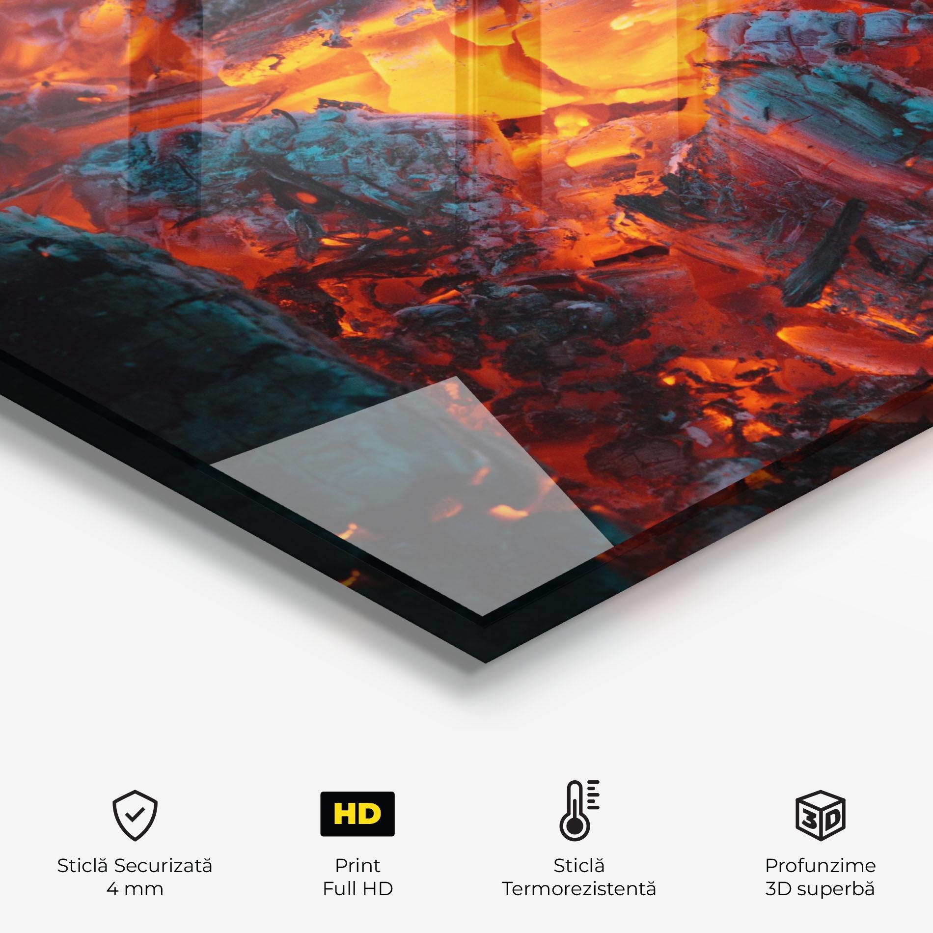 Panou Sticla Bucatarie Wild Fire mockup 2