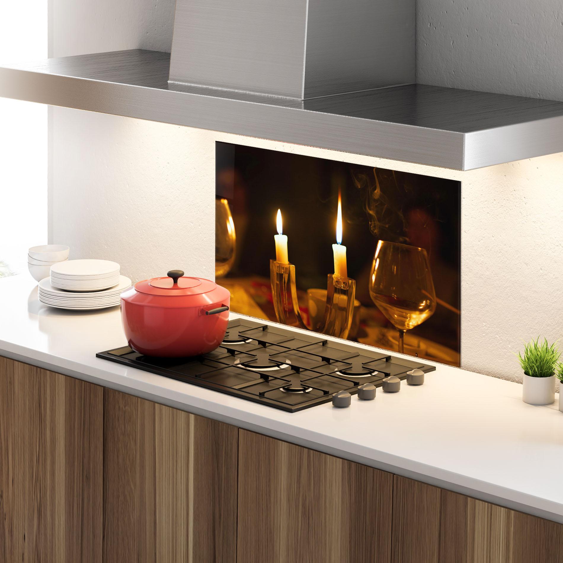 Panou Sticla Bucatarie Candle Light mockup 4