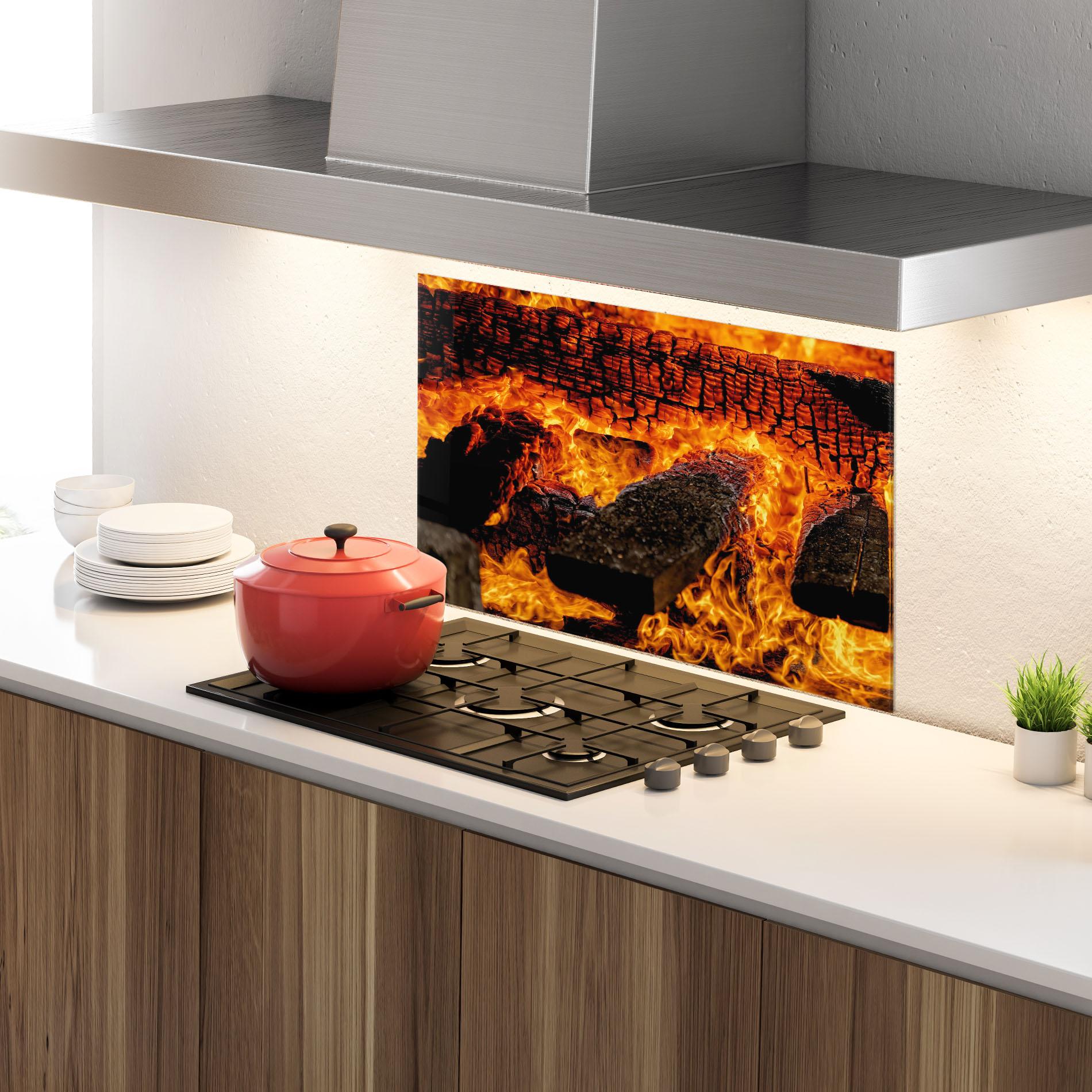 Panou Sticla Bucatarie Inferno Heat mockup 4