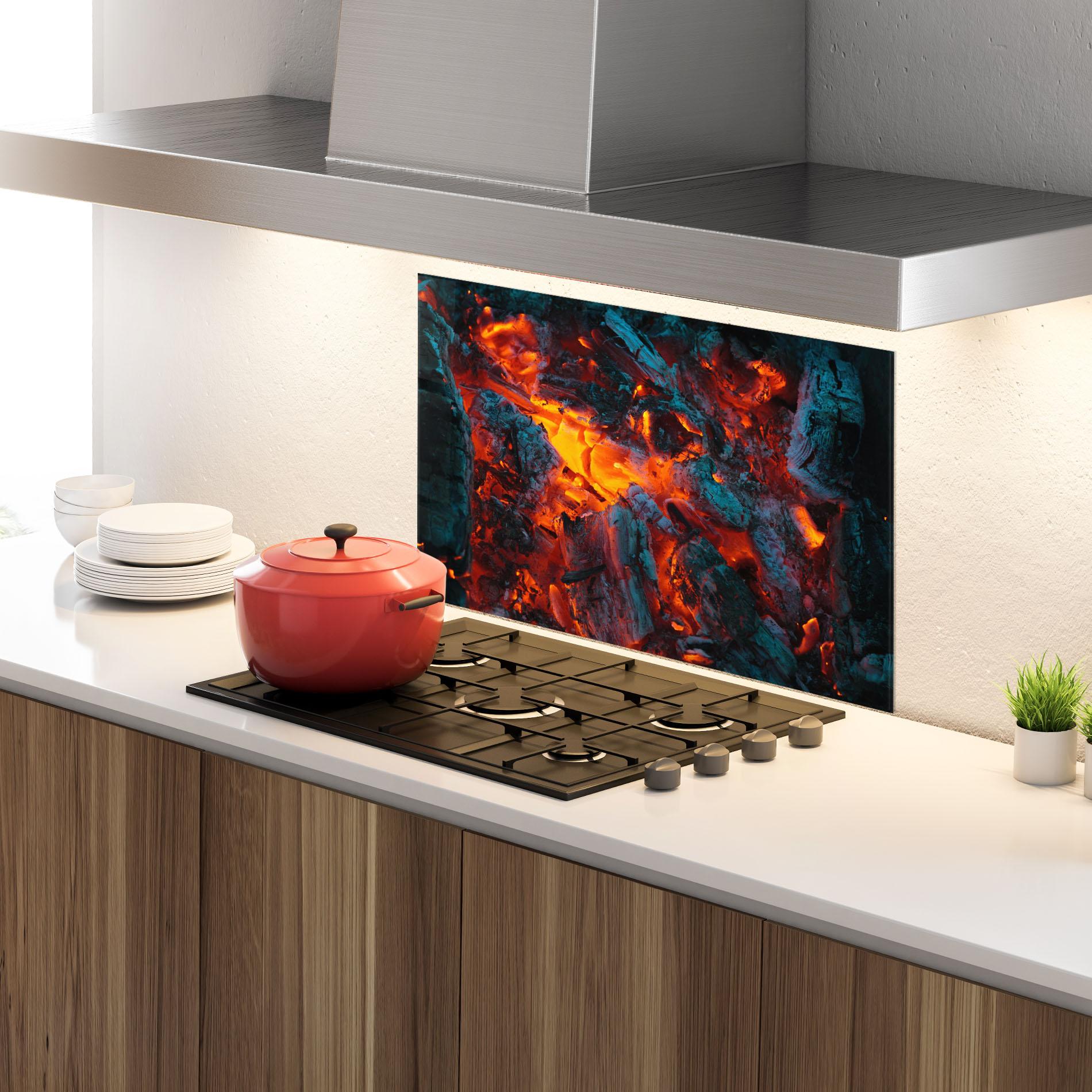 Panou Sticla Bucatarie Wild Fire mockup 4