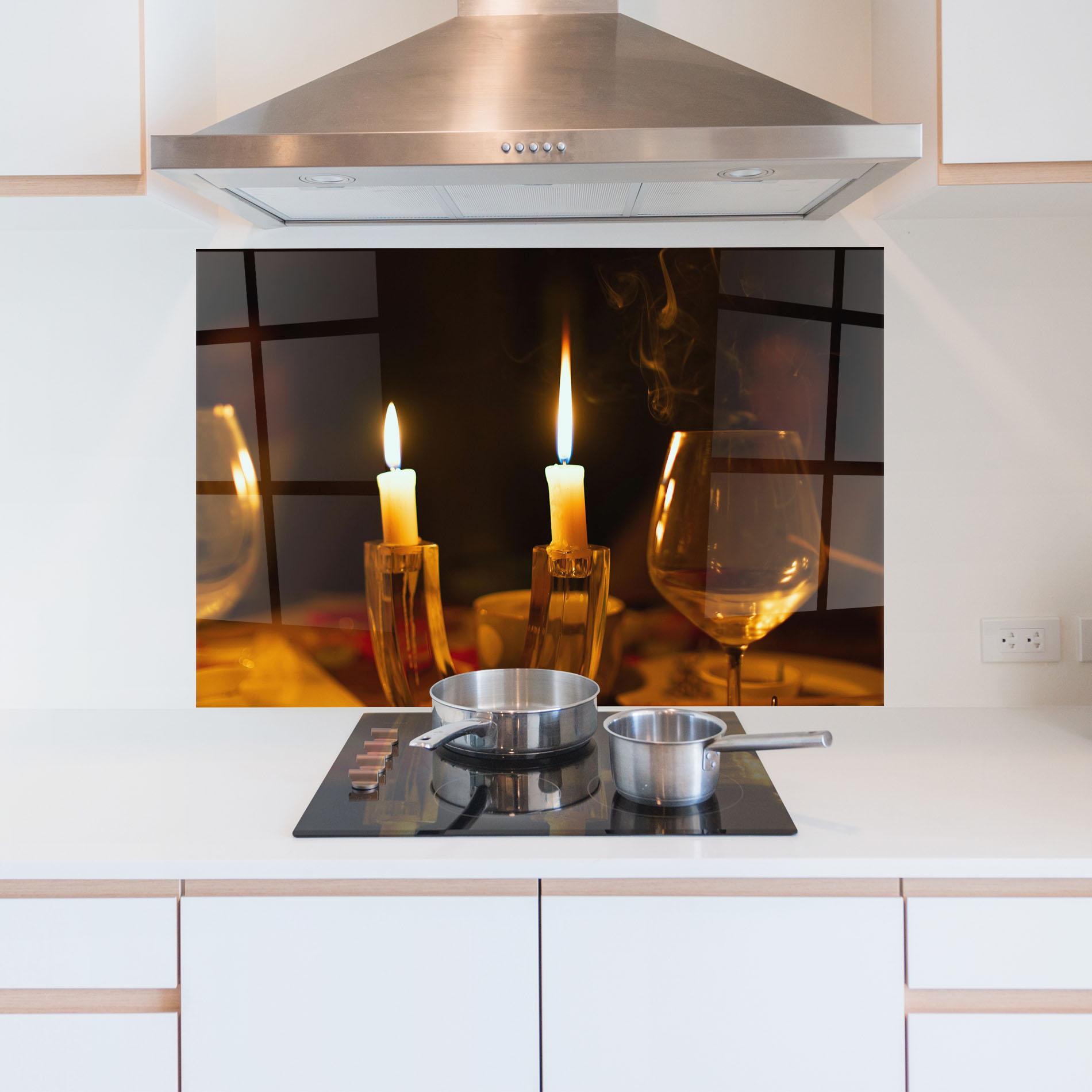 Panou Sticla Bucatarie Candle Light mockup 5