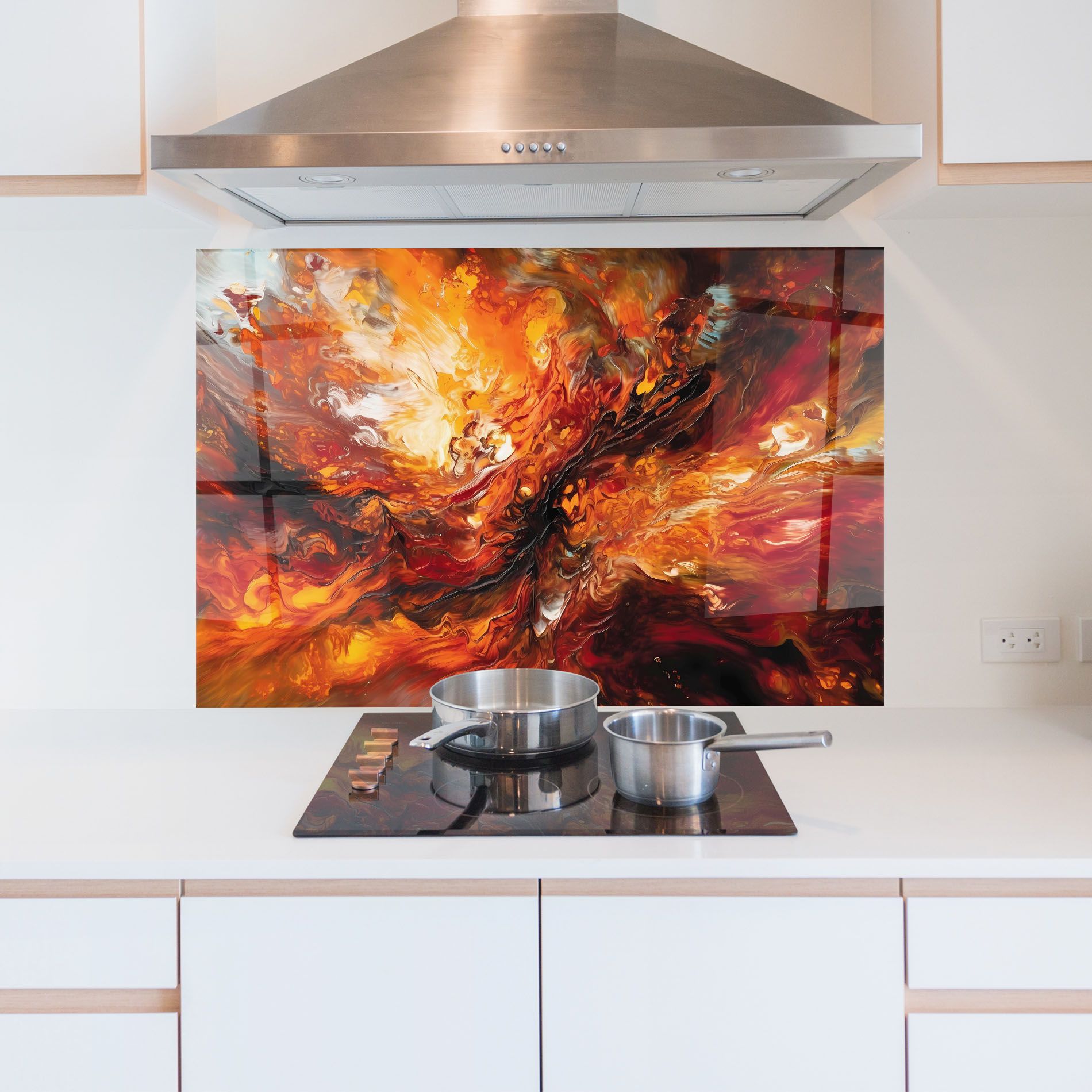 Fiery Red Orange Art mockup 5