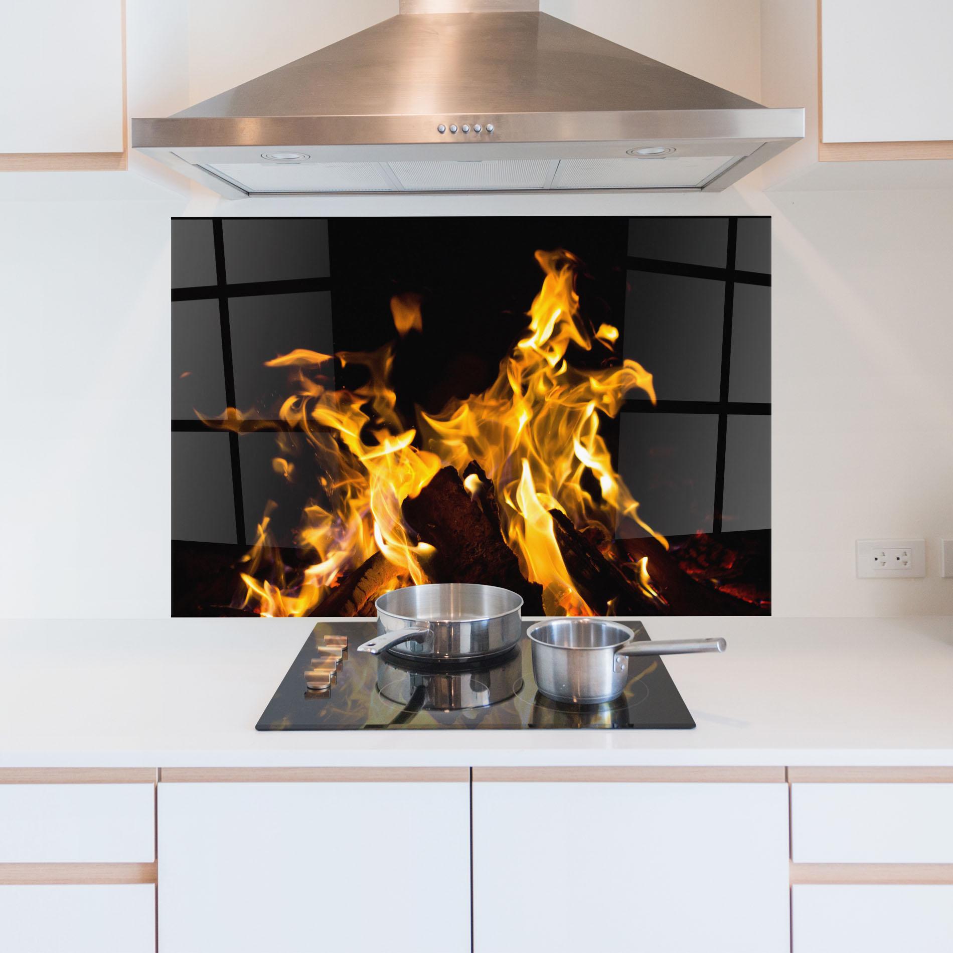 Panou Sticla Bucatarie Fire Dance mockup 5