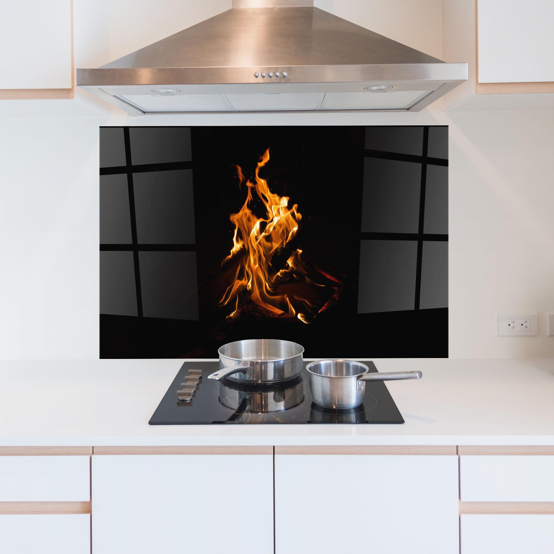Panou Sticla Bucatarie Fire View mockup 5