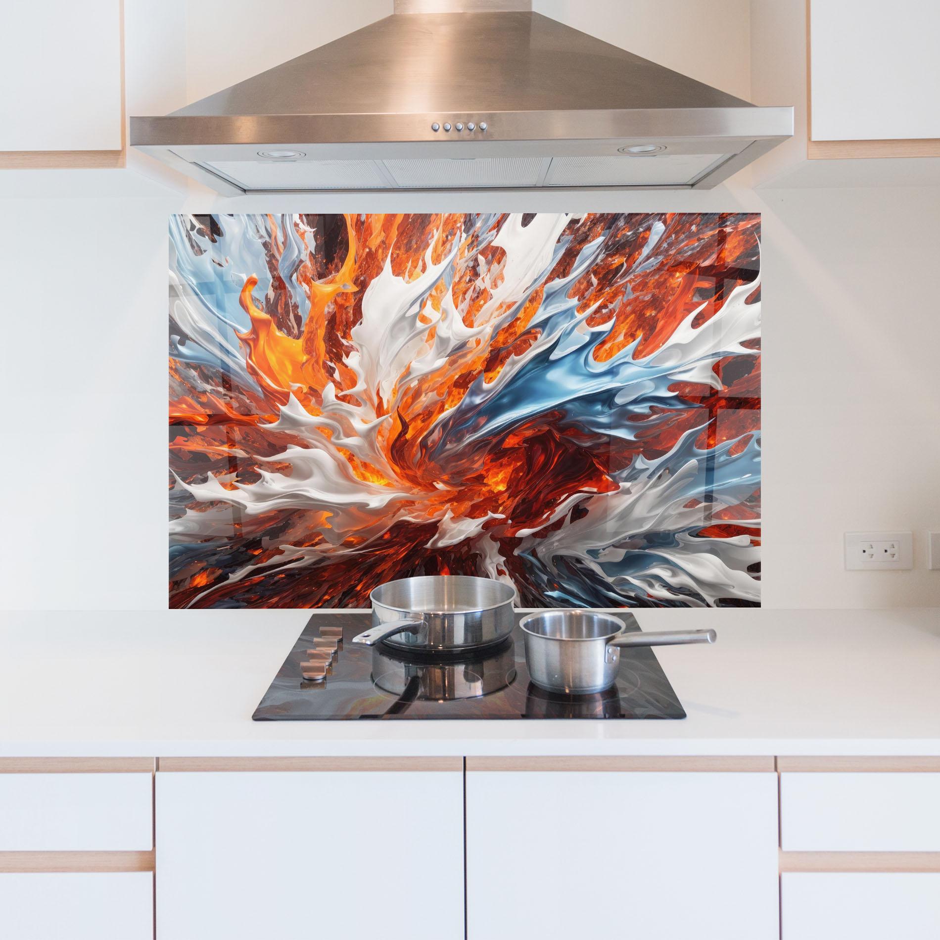 Panou Sticla Bucatarie Flame Rase mockup 5