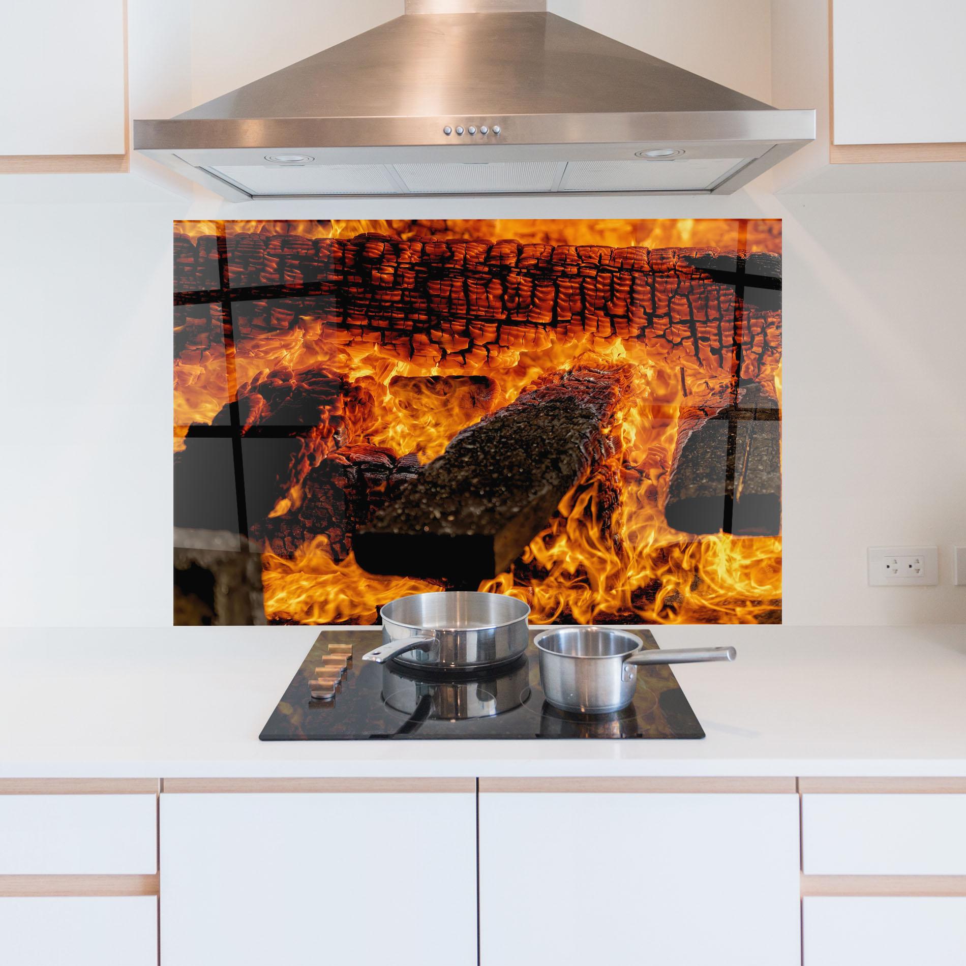 Panou Sticla Bucatarie Inferno Heat mockup 5