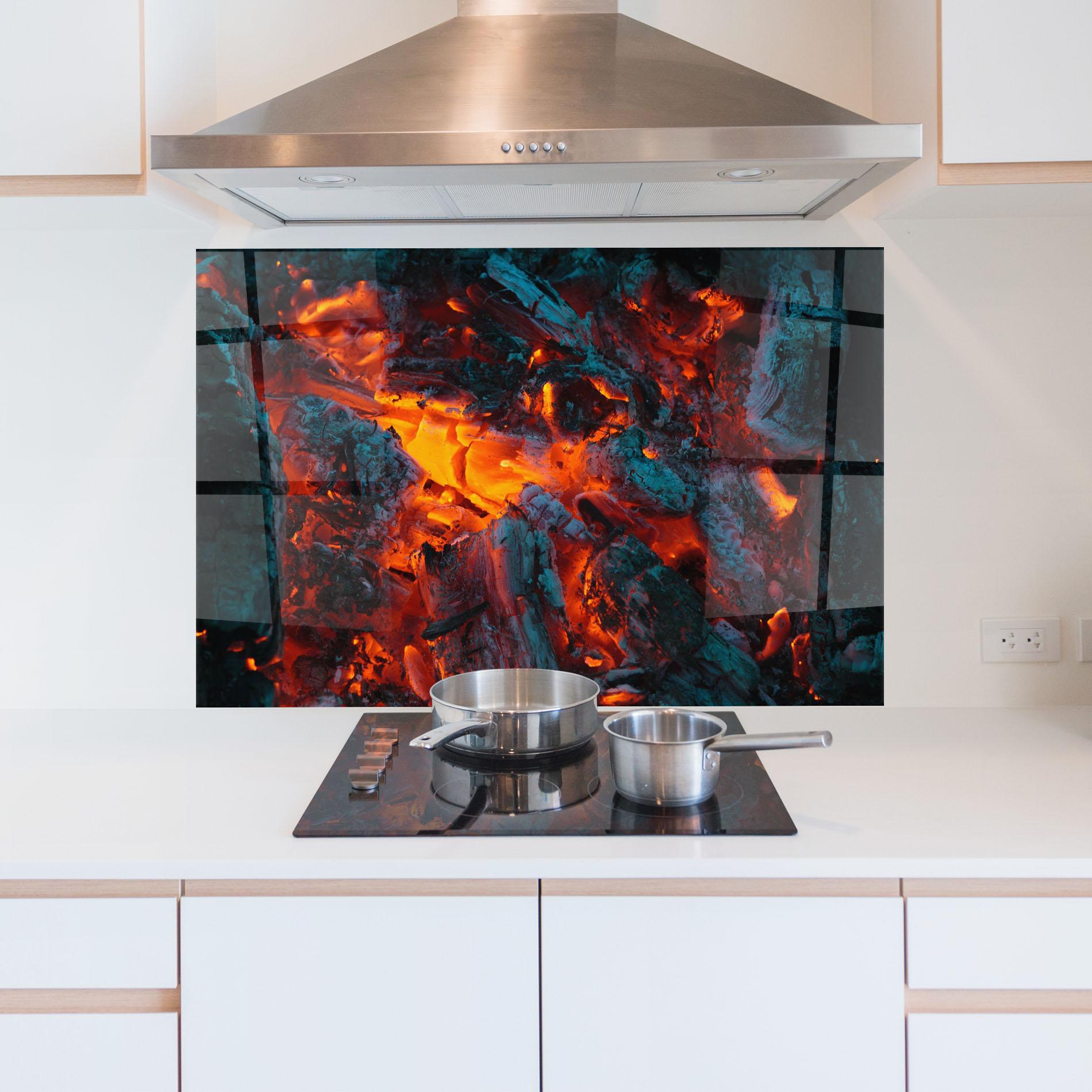 Panou Sticla Bucatarie Wild Fire mockup 5