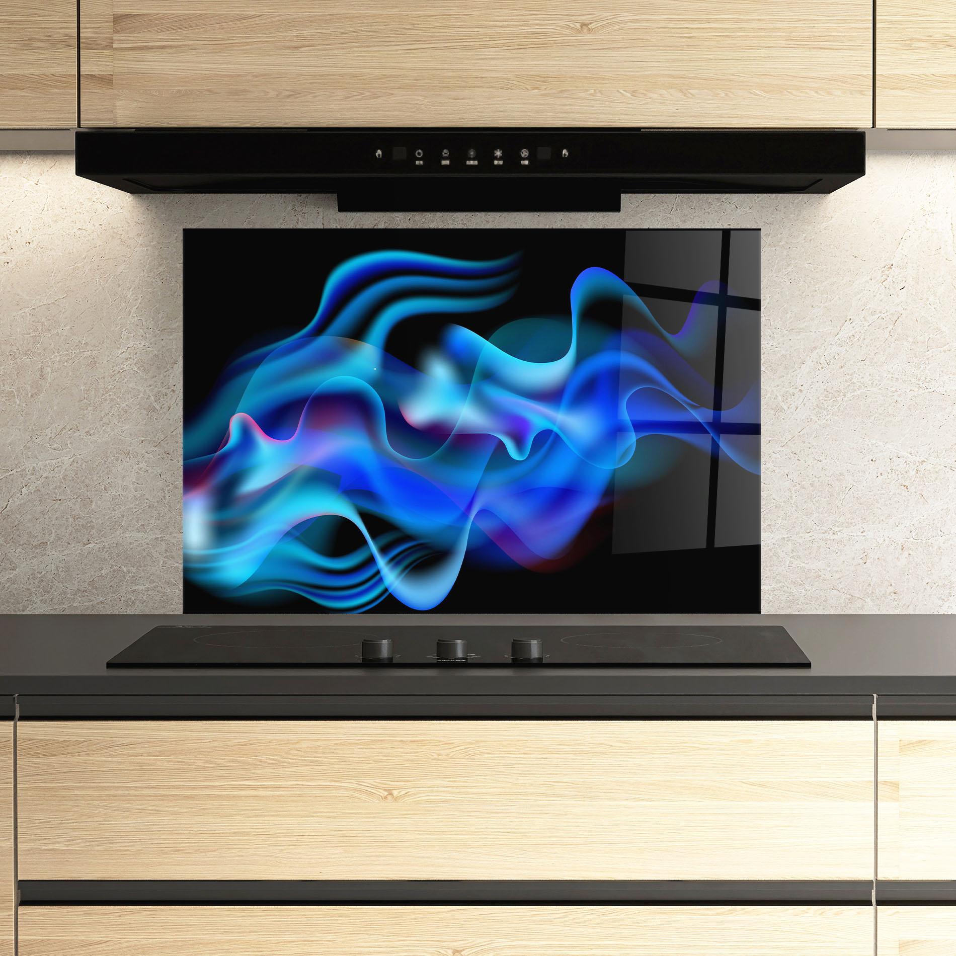 Panou Sticla Bucatarie Blue Fire mockup 3