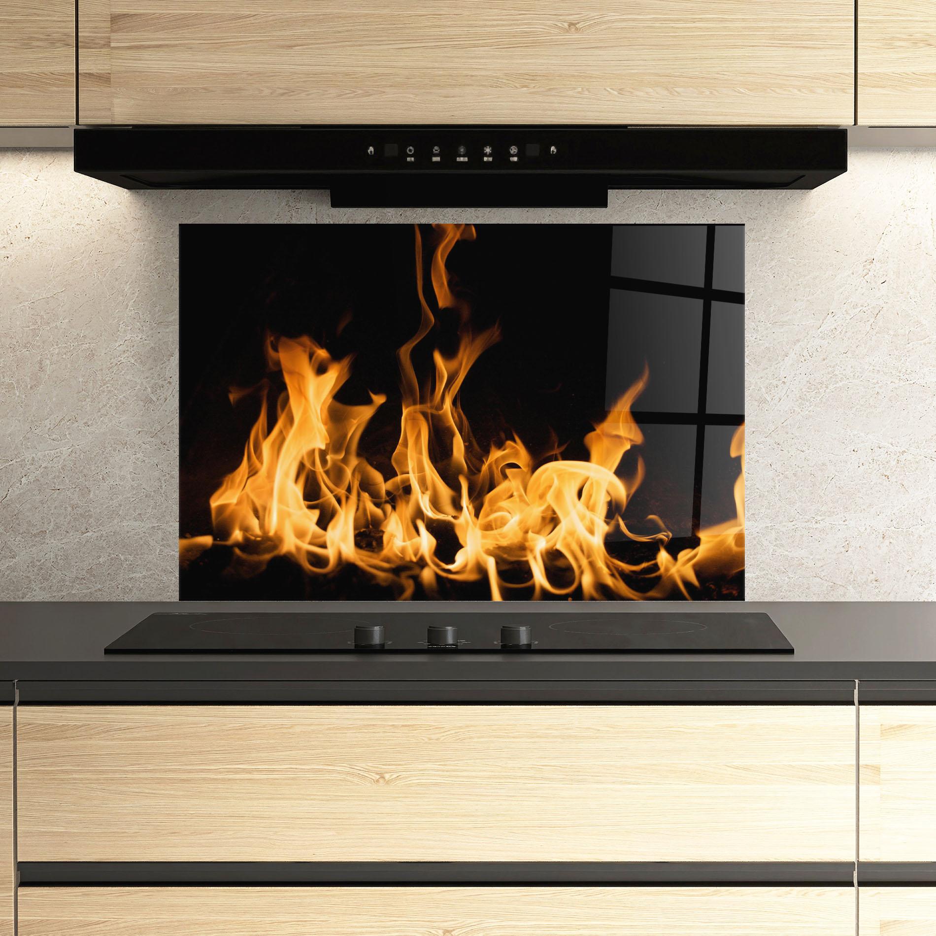 Panou Sticla Bucatarie Bright Flame mockup 3