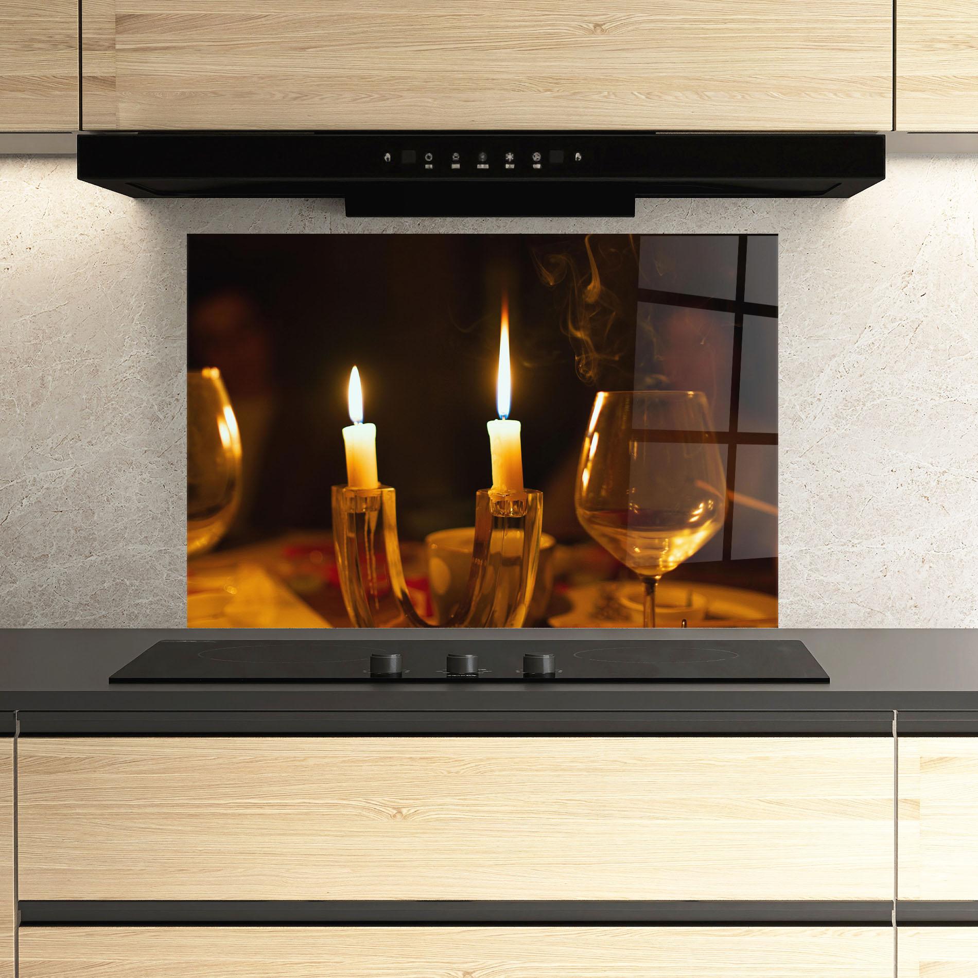 Panou Sticla Bucatarie Candle Light mockup 3