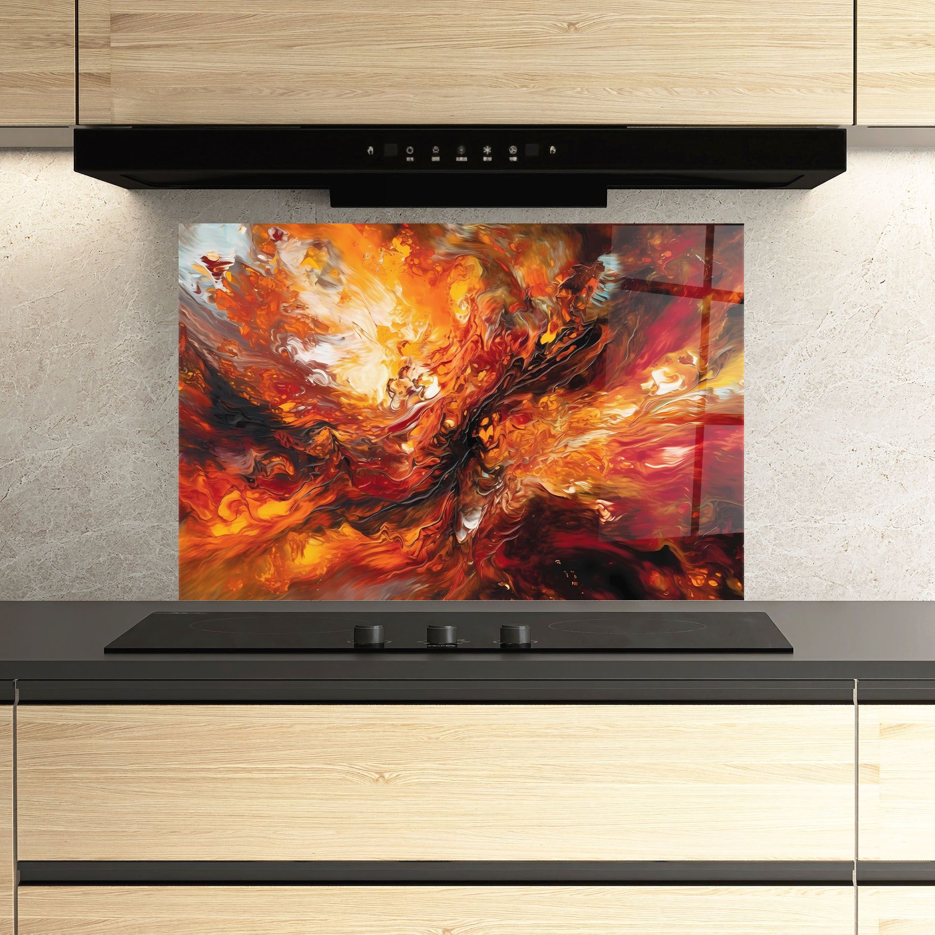 Fiery Red Orange Art mockup 3