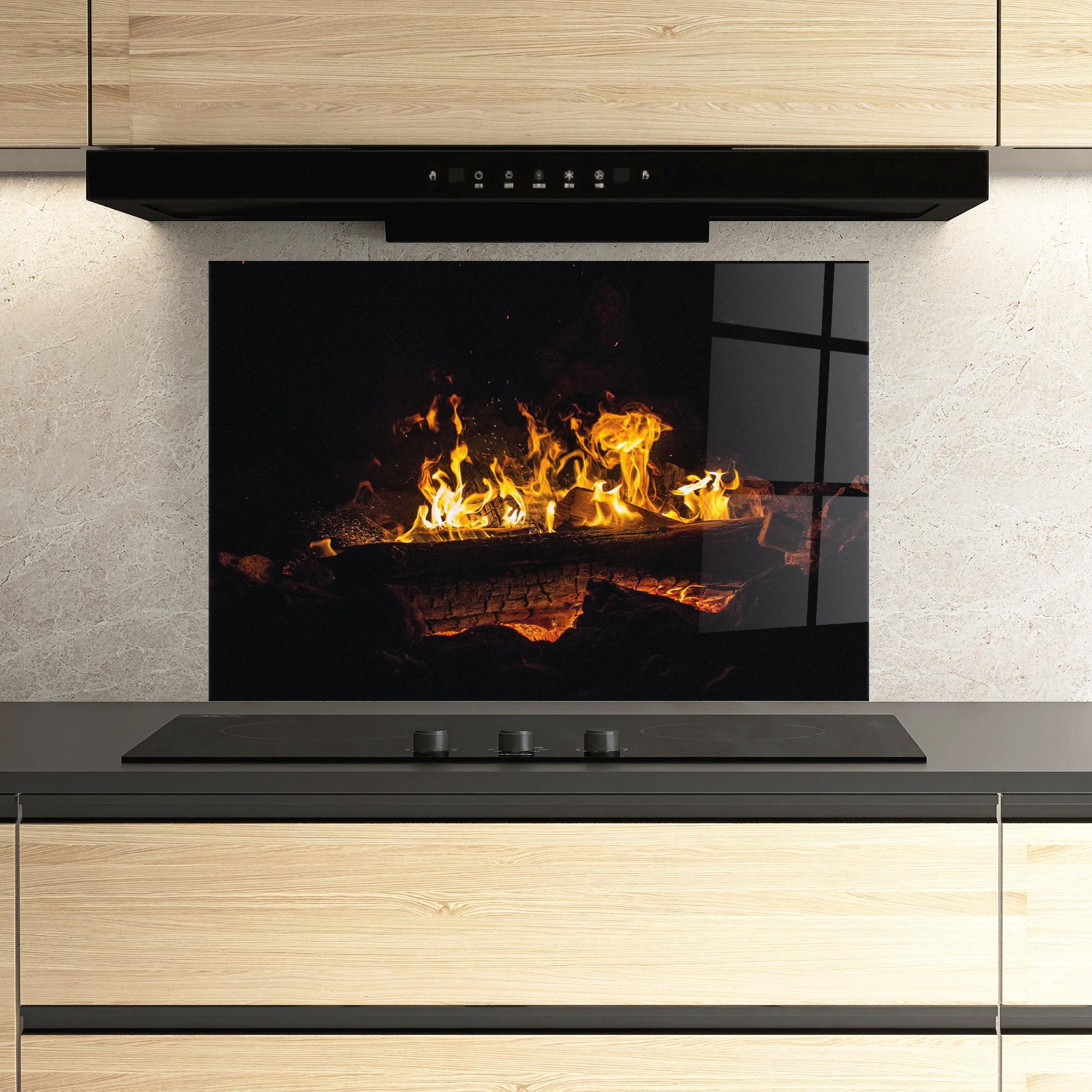 Panou Sticla Bucatarie Fire Wood mockup 3