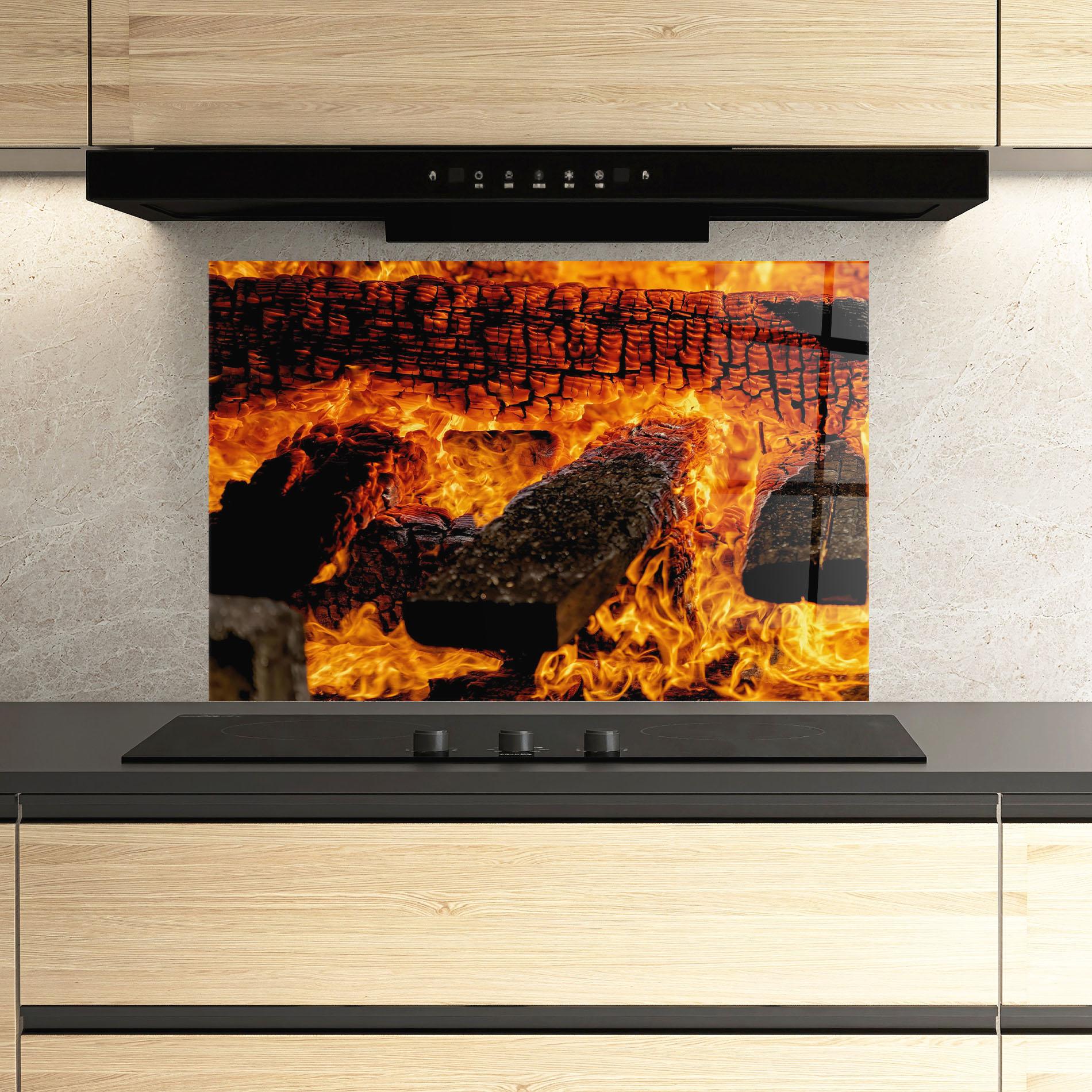 Panou Sticla Bucatarie Inferno Heat mockup 3