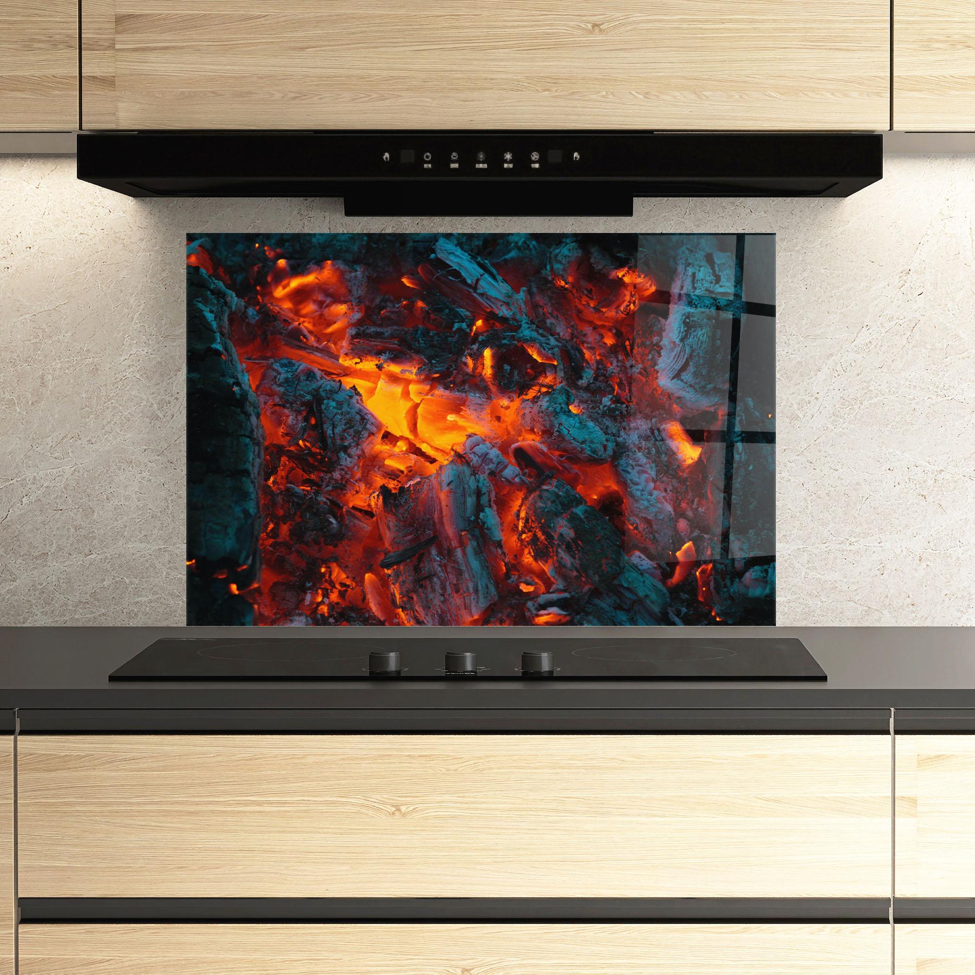 Panou Sticla Bucatarie Wild Fire mockup 3