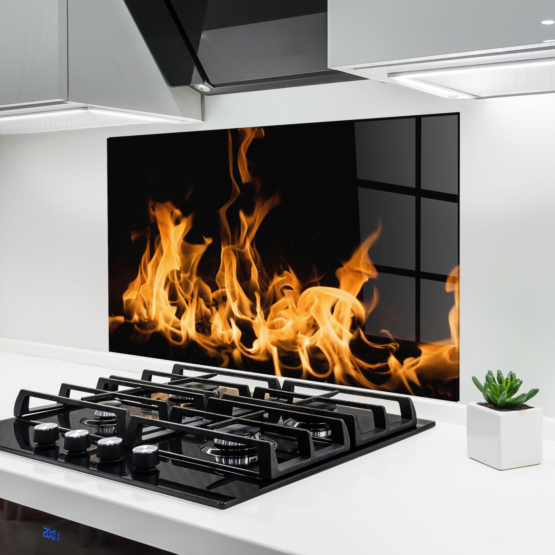 Panou Sticla Bucatarie Bright Flame mockup 6
