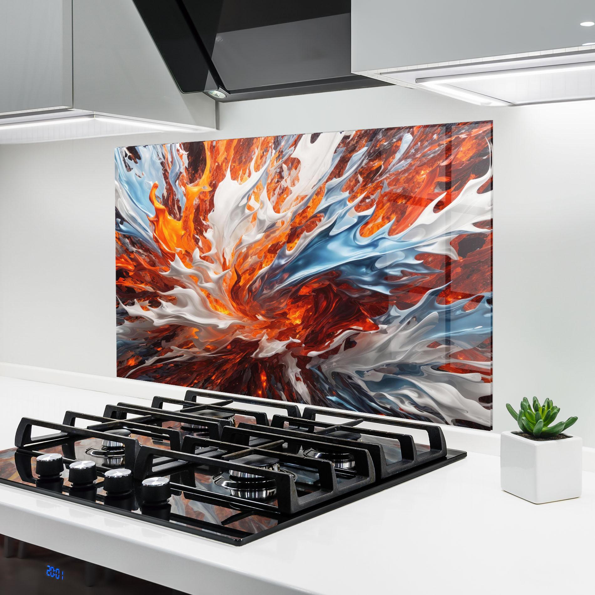 Panou Sticla Bucatarie Flame Rase mockup 6