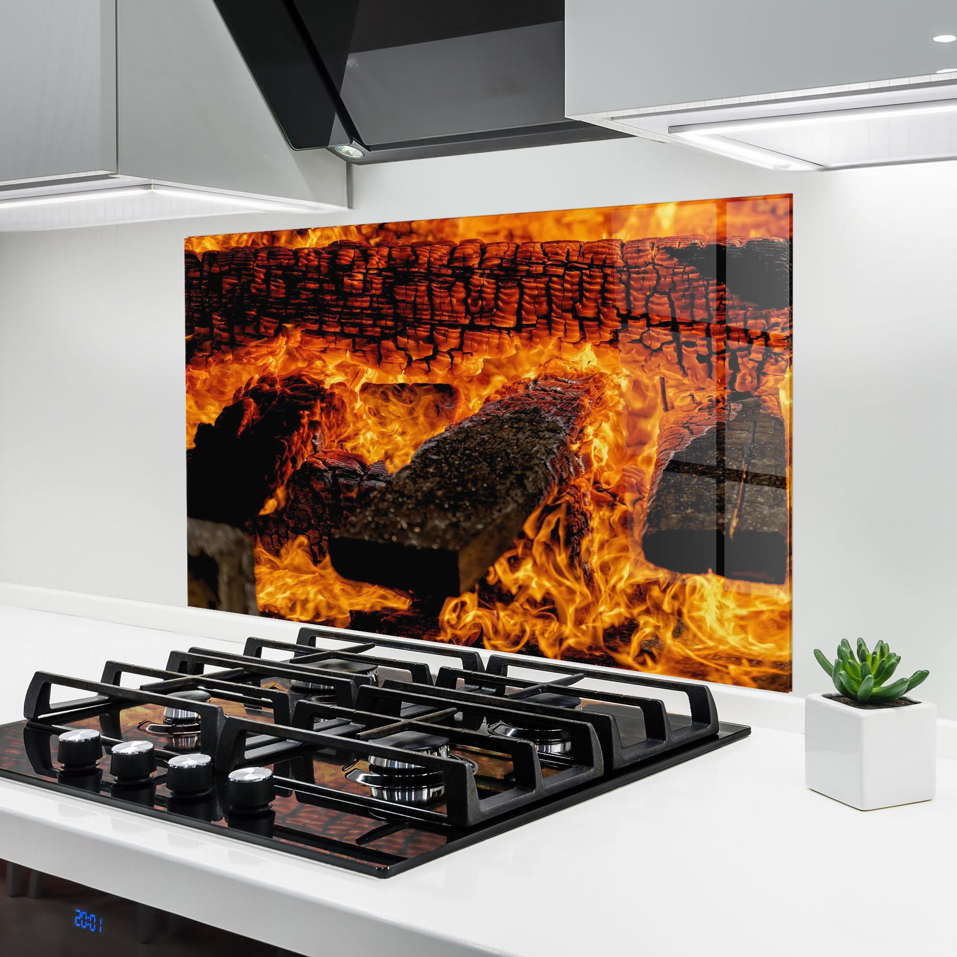 Panou Sticla Bucatarie Inferno Heat mockup 6