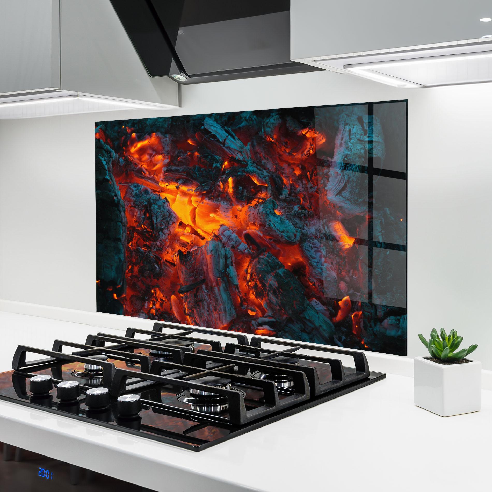 Panou Sticla Bucatarie Wild Fire mockup 6