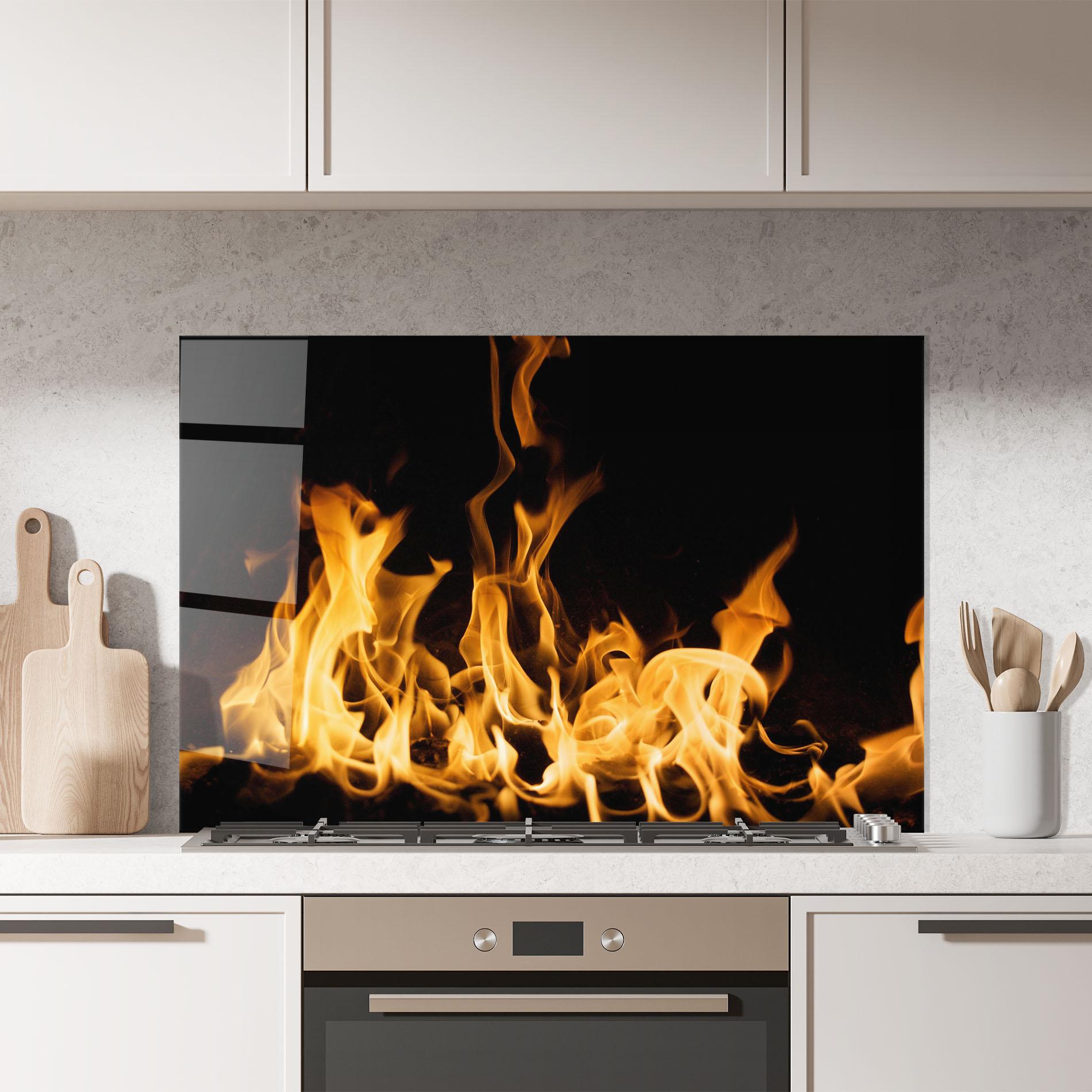 Panou Sticla Bucatarie Bright Flame mockup 7