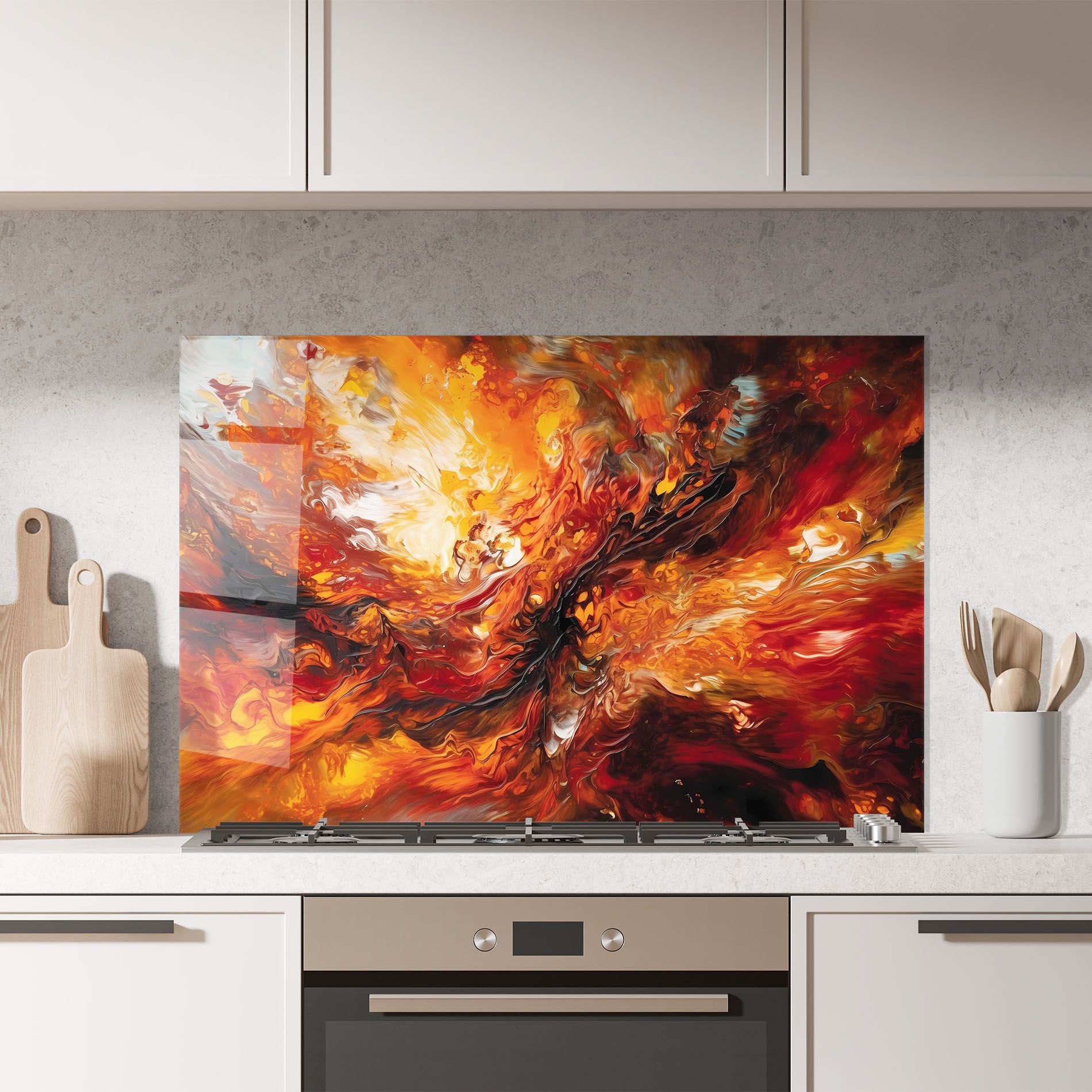 Fiery Red Orange Art mockup 7