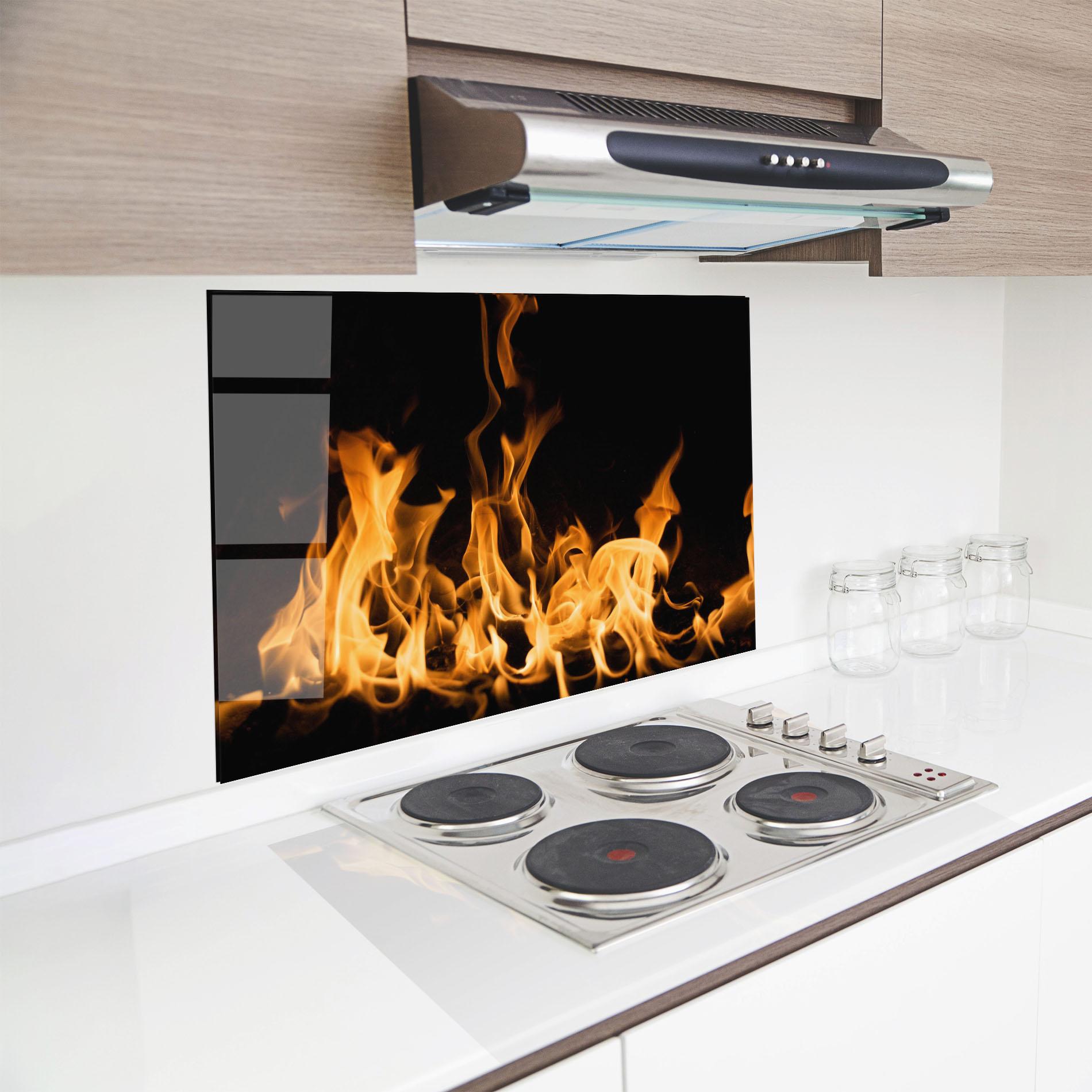 Panou Sticla Bucatarie Bright Flame mockup 8