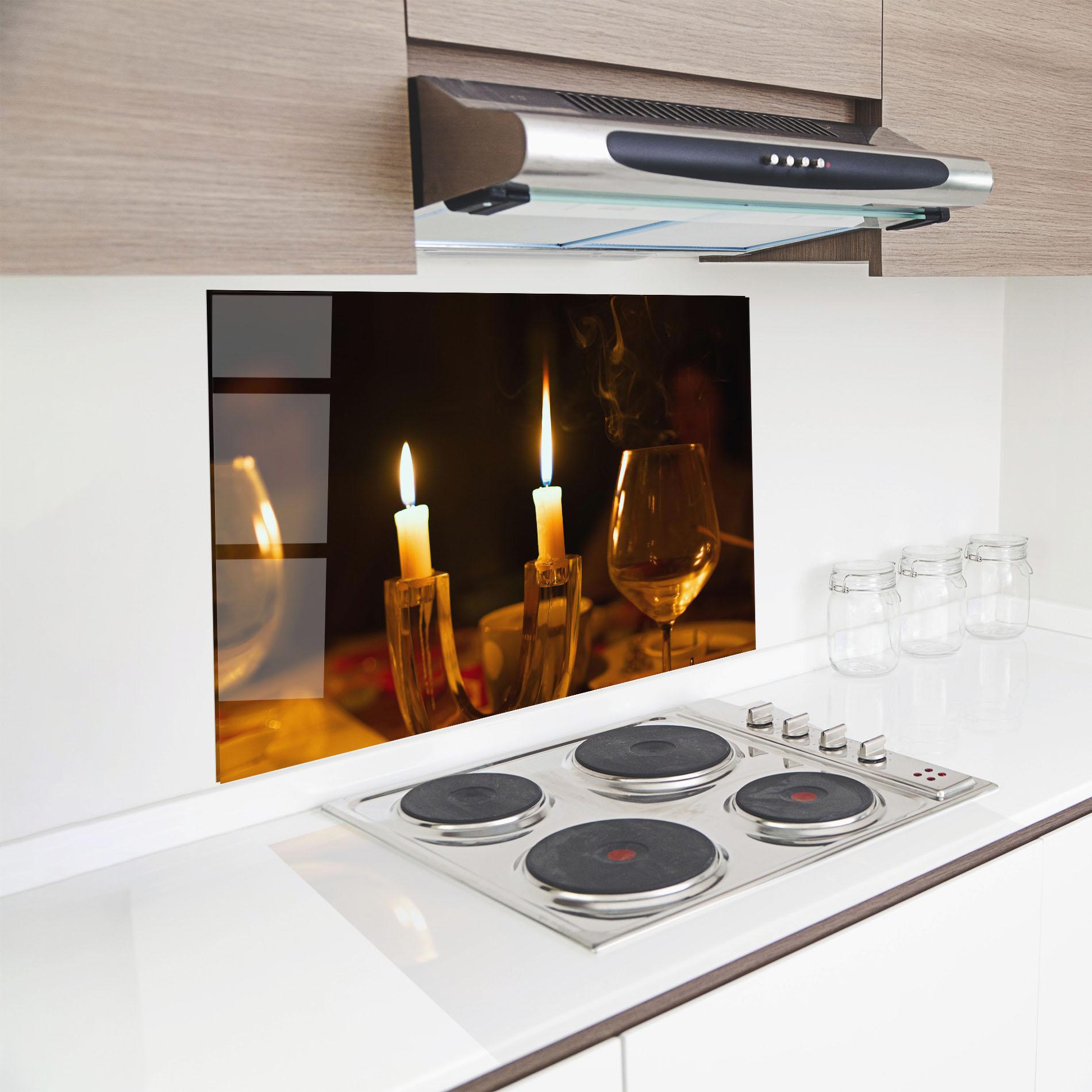 Panou Sticla Bucatarie Candle Light mockup 8