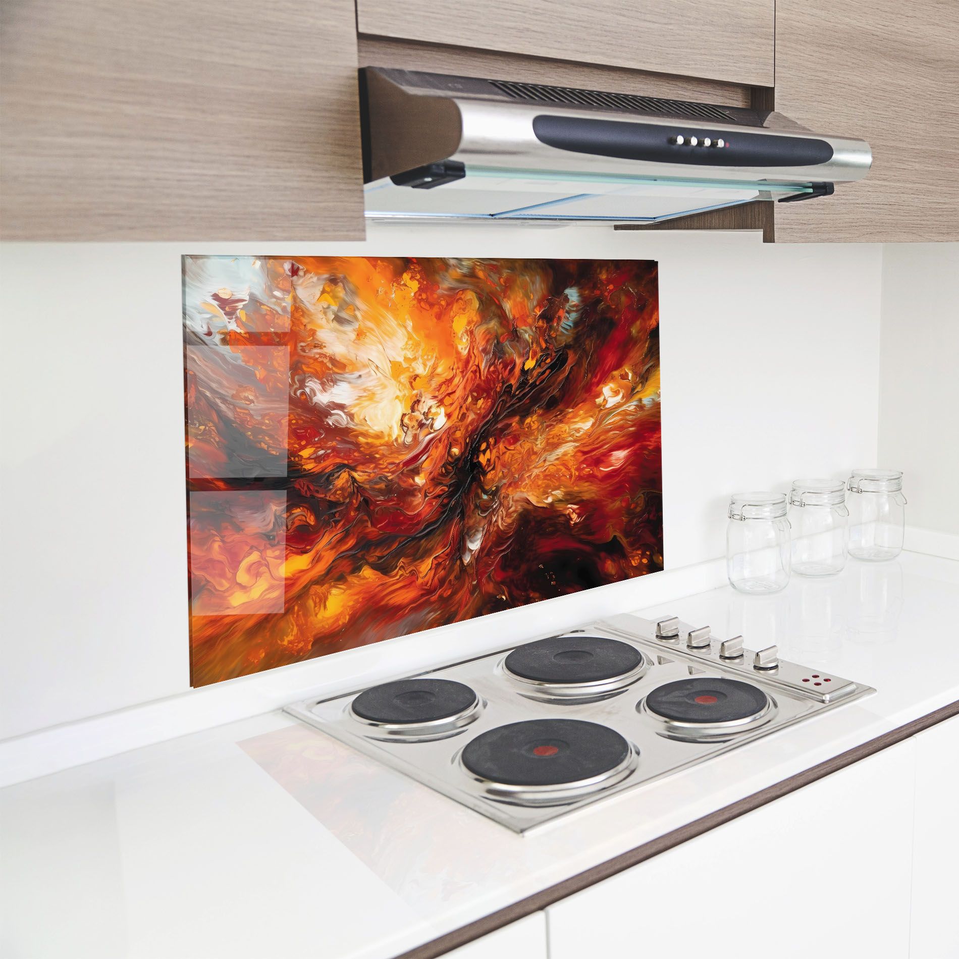 Fiery Red Orange Art mockup 8