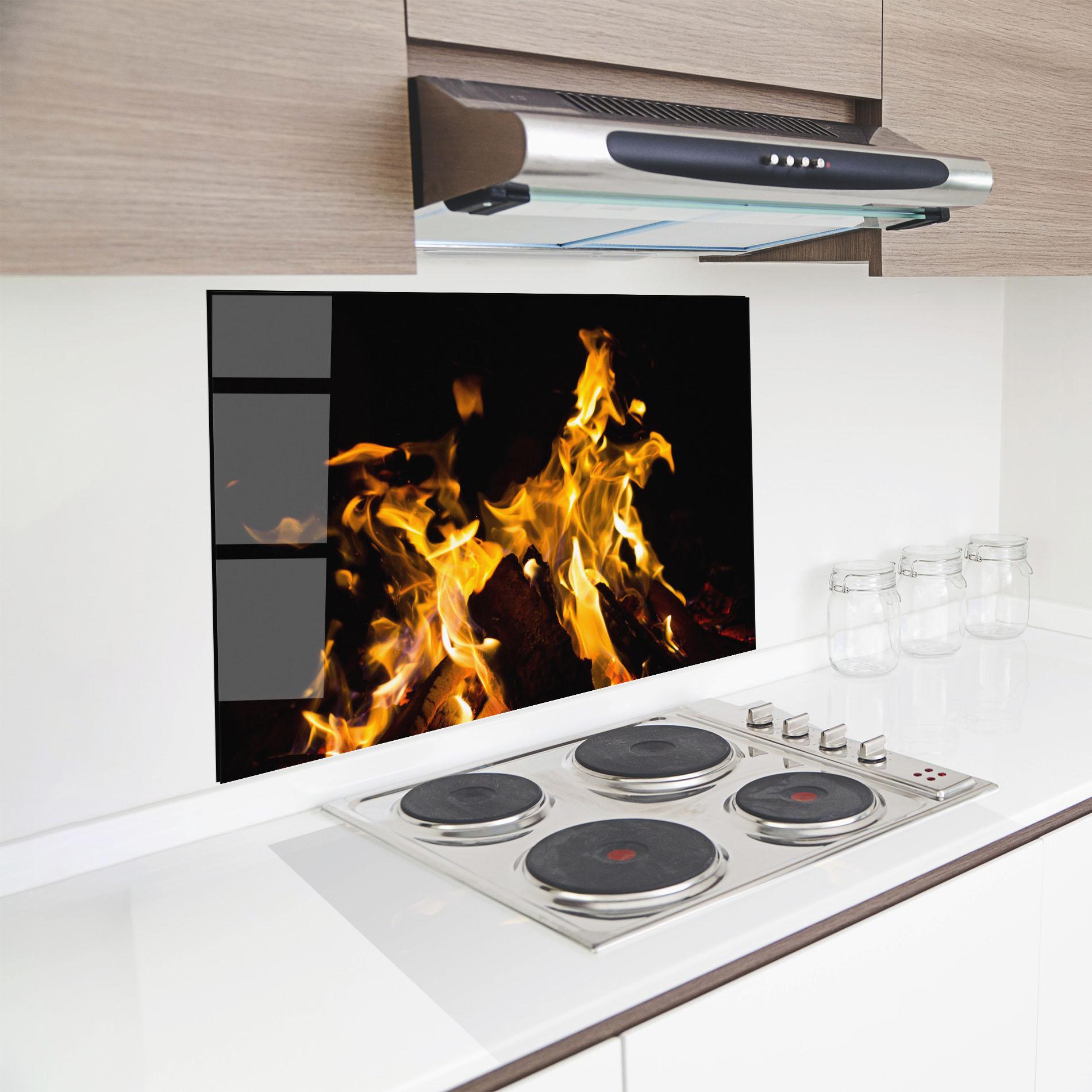 Panou Sticla Bucatarie Fire Dance mockup 8