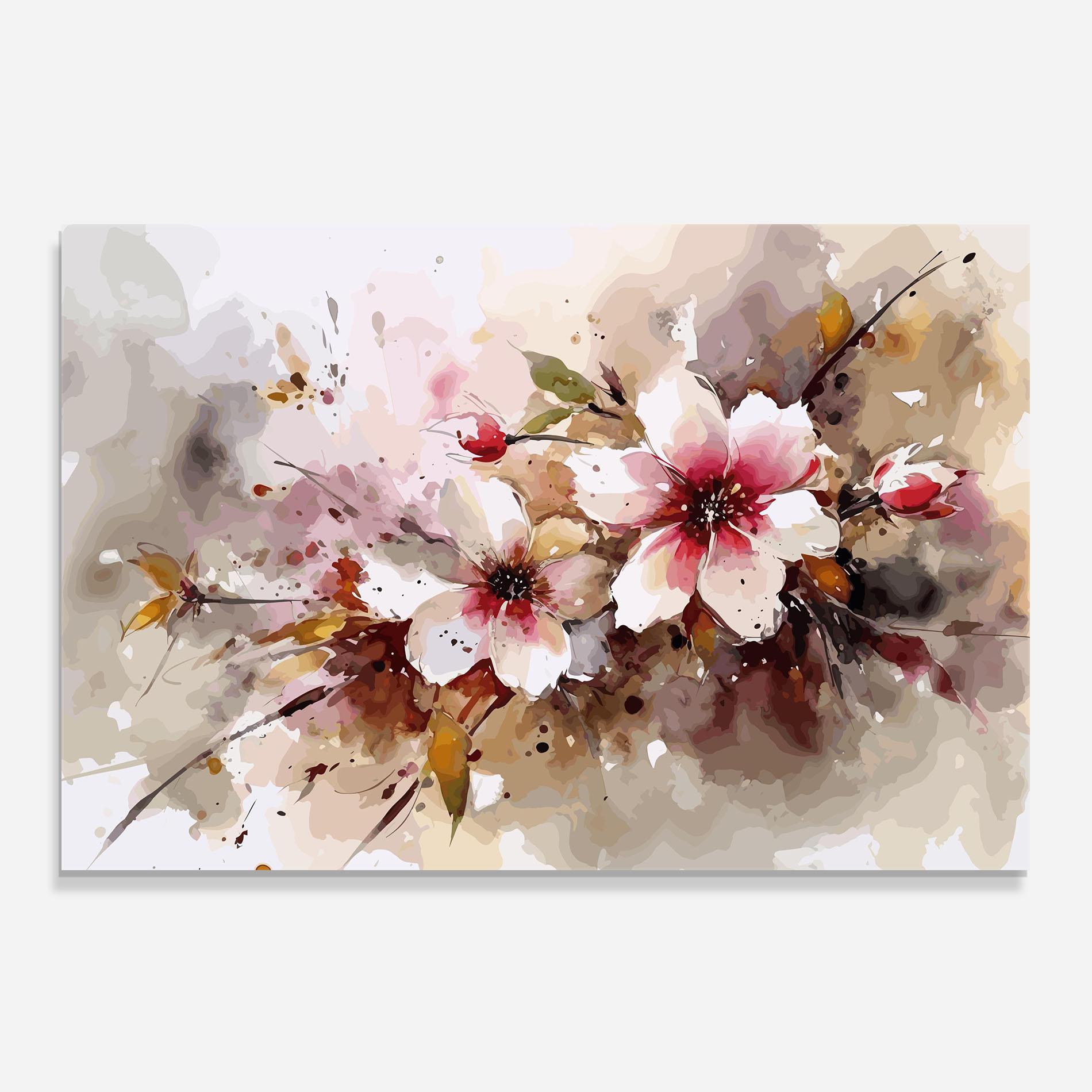 Panou Sticla Bucatarie Beautiful Cherry Flower mockup 0