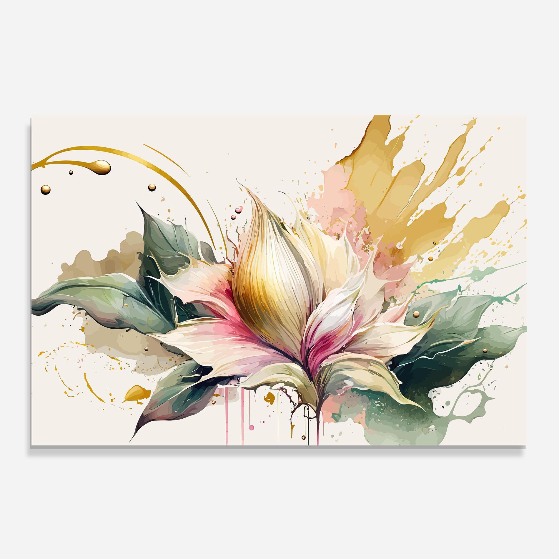 Panou Sticla Bucatarie Cream Pink Nature mockup 0