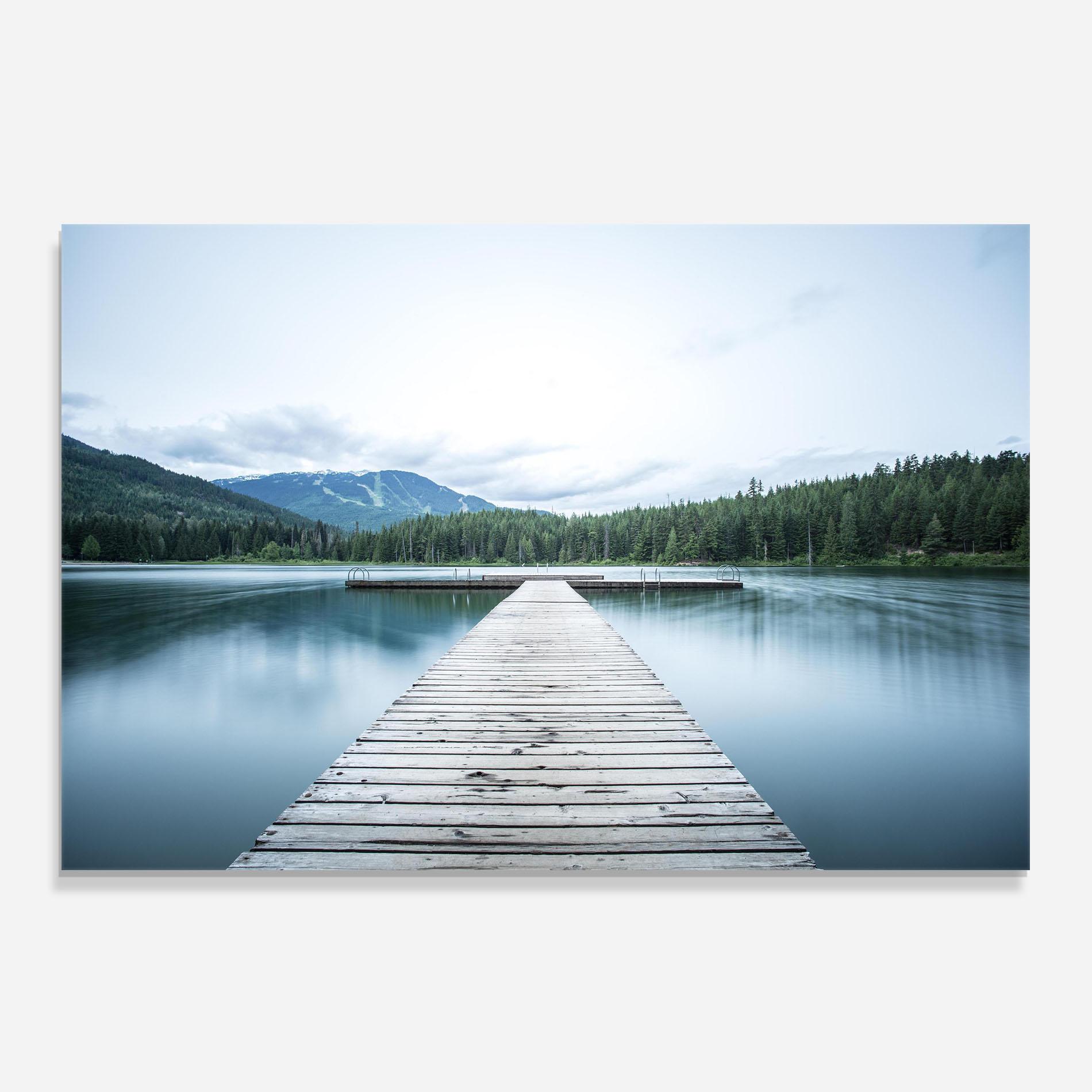 Panou Sticla Bucatarie Lake Bridge View mockup 0