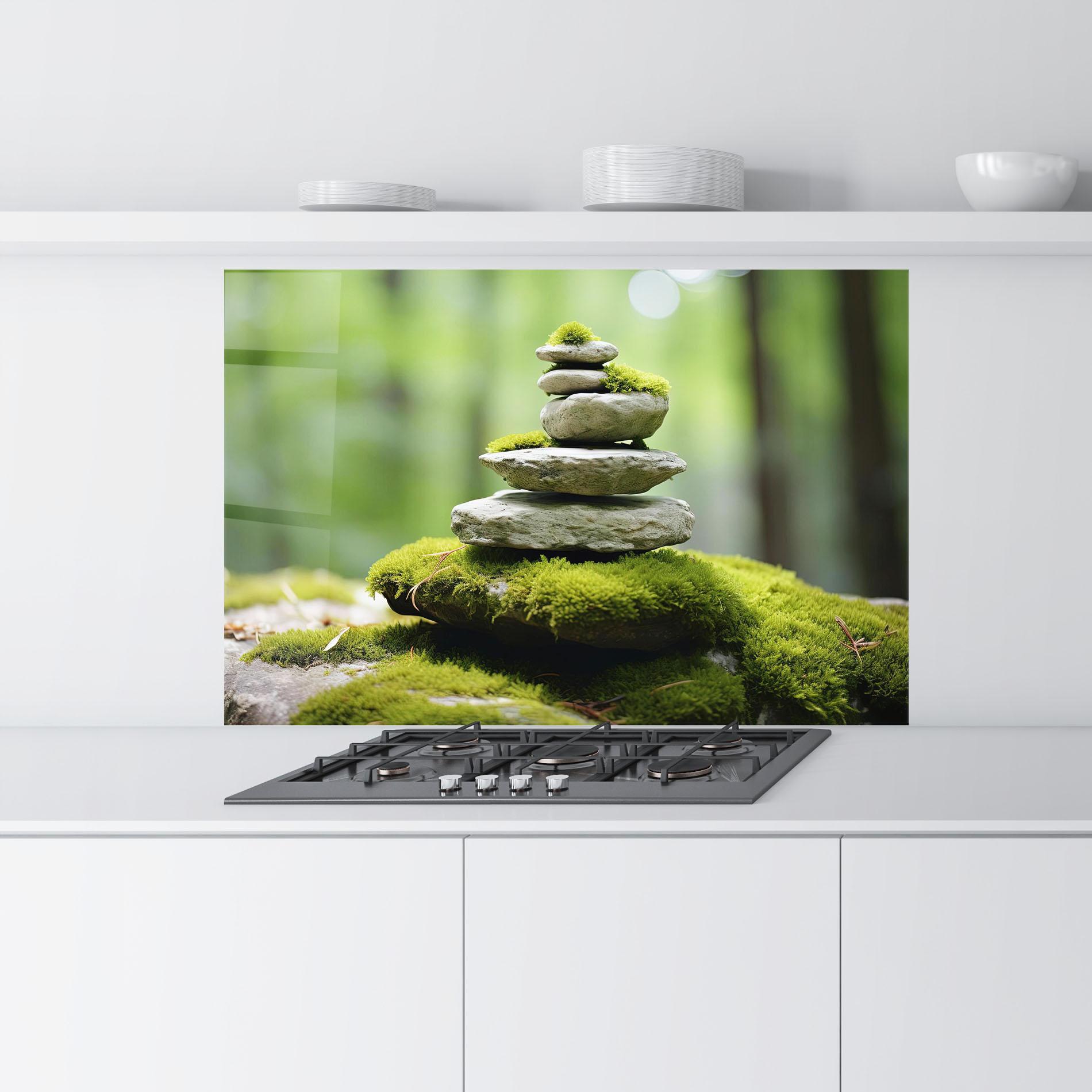 Panou Sticla Bucatarie Pile Gray Rock mockup 9