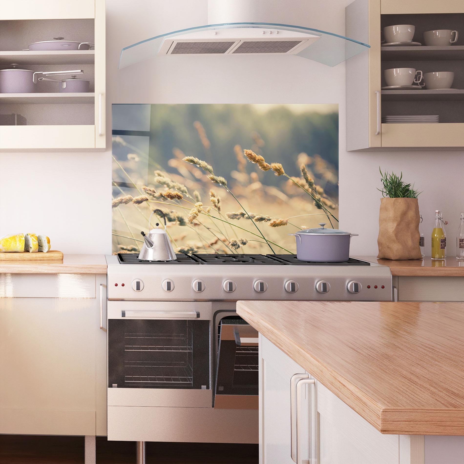 Panou Sticla Bucatarie Cream Nature Plants mockup 1