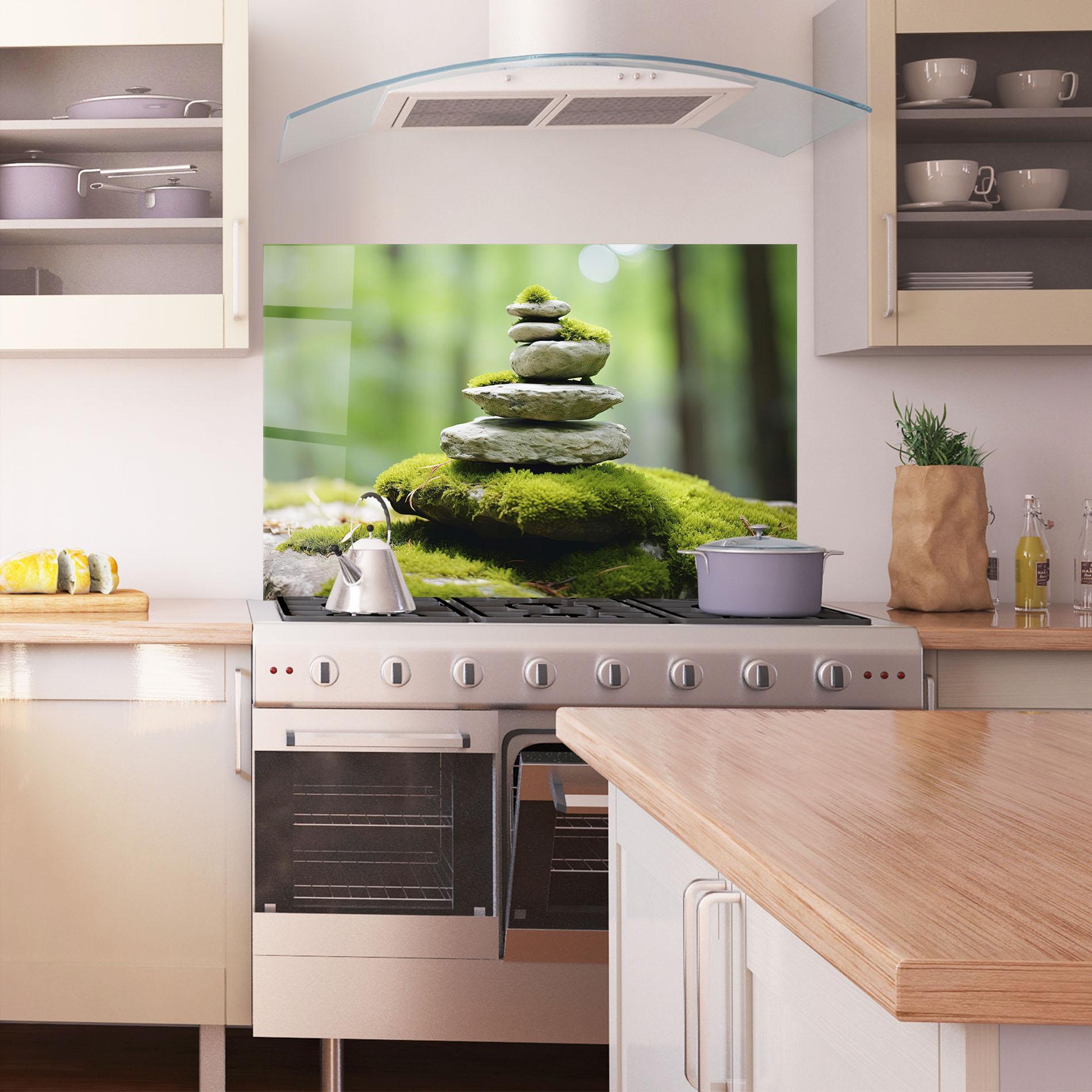 Panou Sticla Bucatarie Pile Gray Rock mockup 1