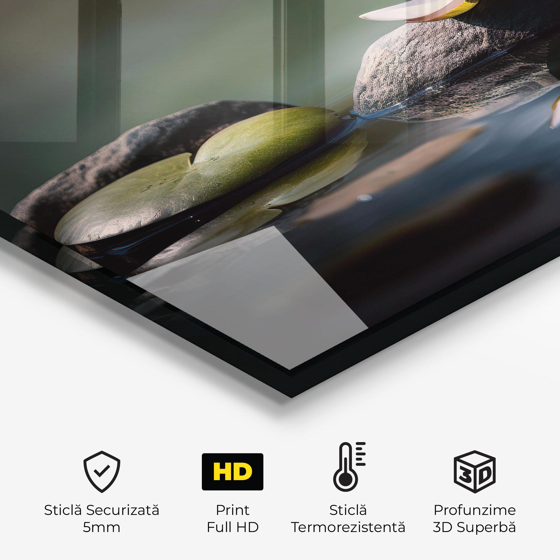 Panou Sticla Bucatarie Grey Rock Lotus mockup 2