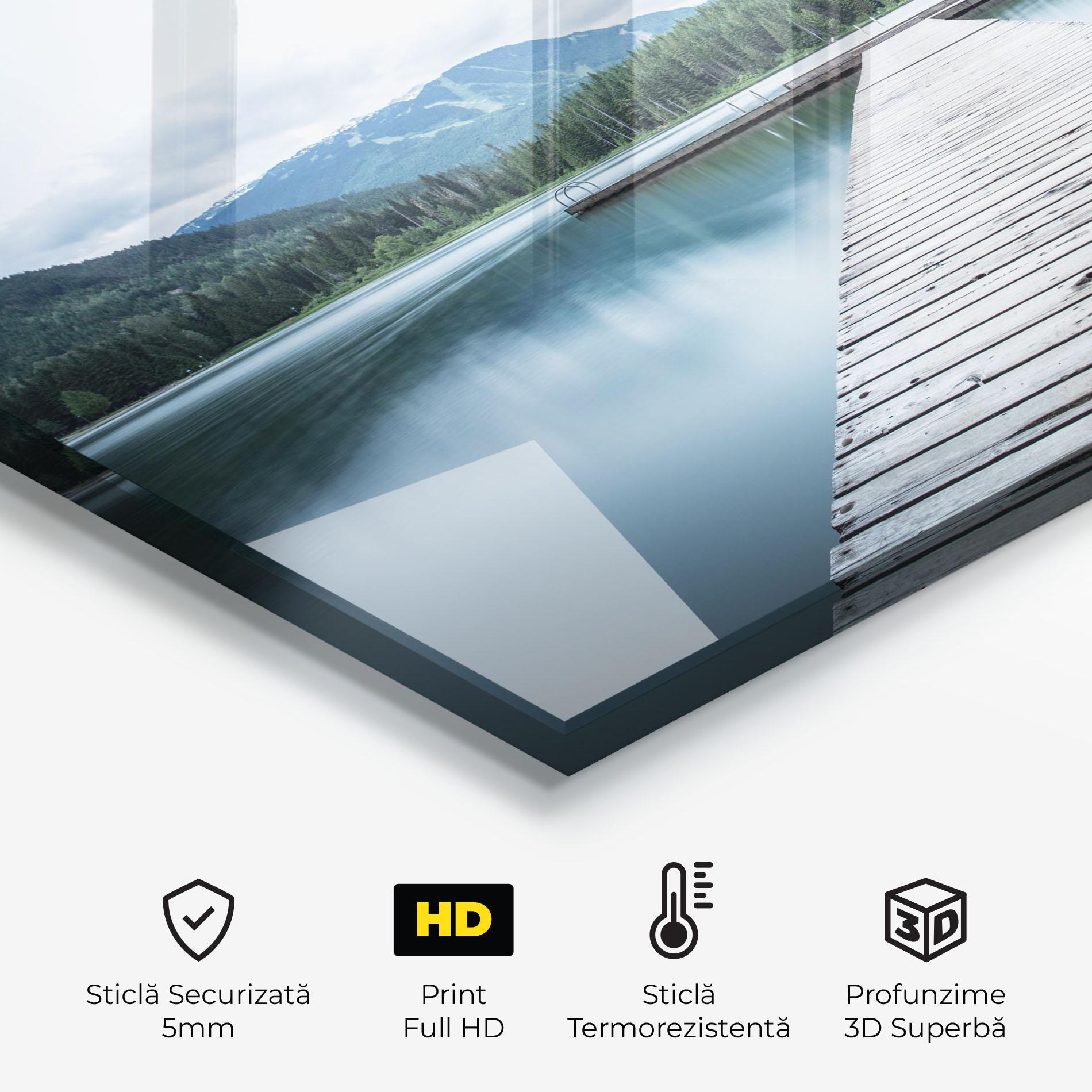 Panou Sticla Bucatarie Lake Bridge View mockup 2