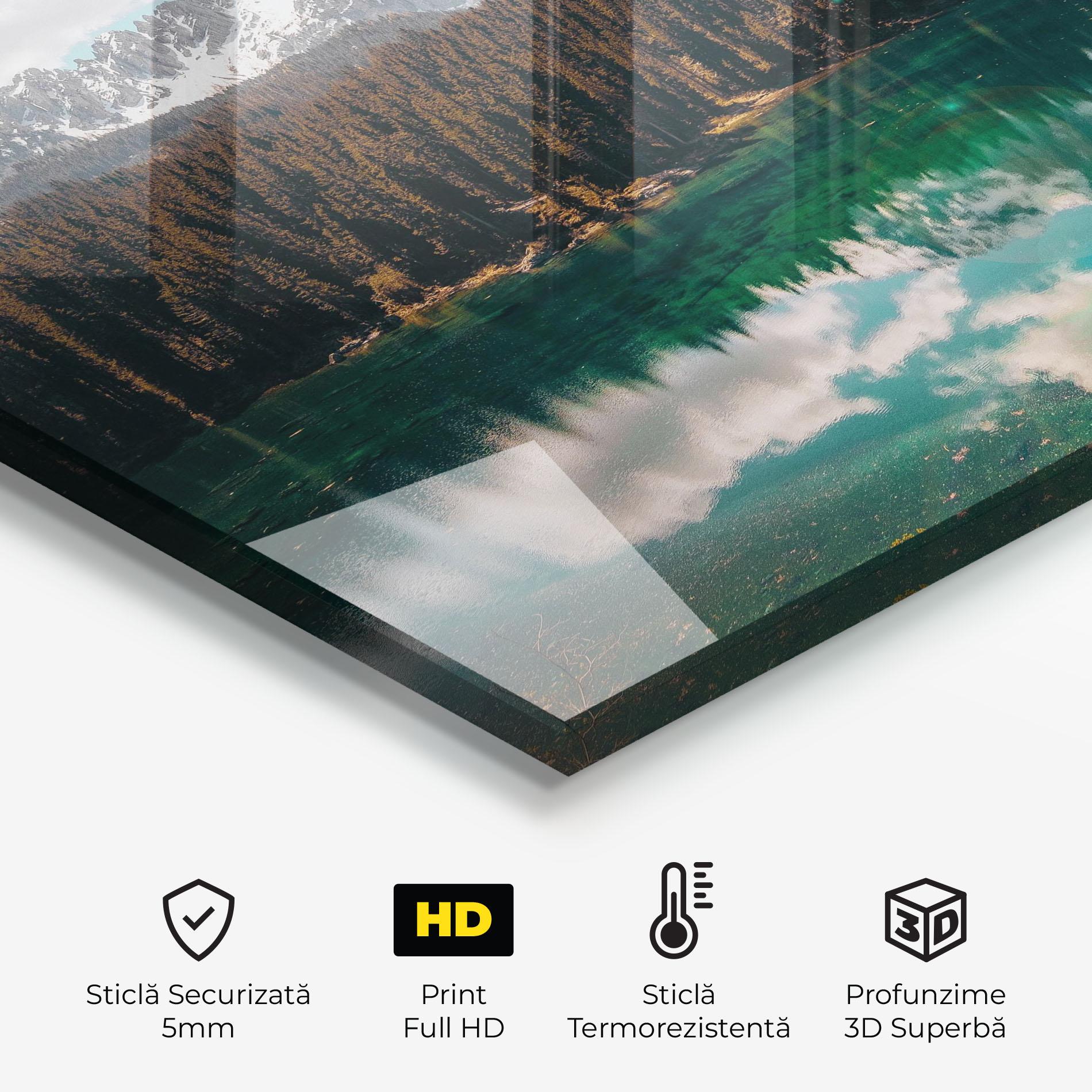 Panou Sticla Bucatarie Mountain Lake View mockup 2