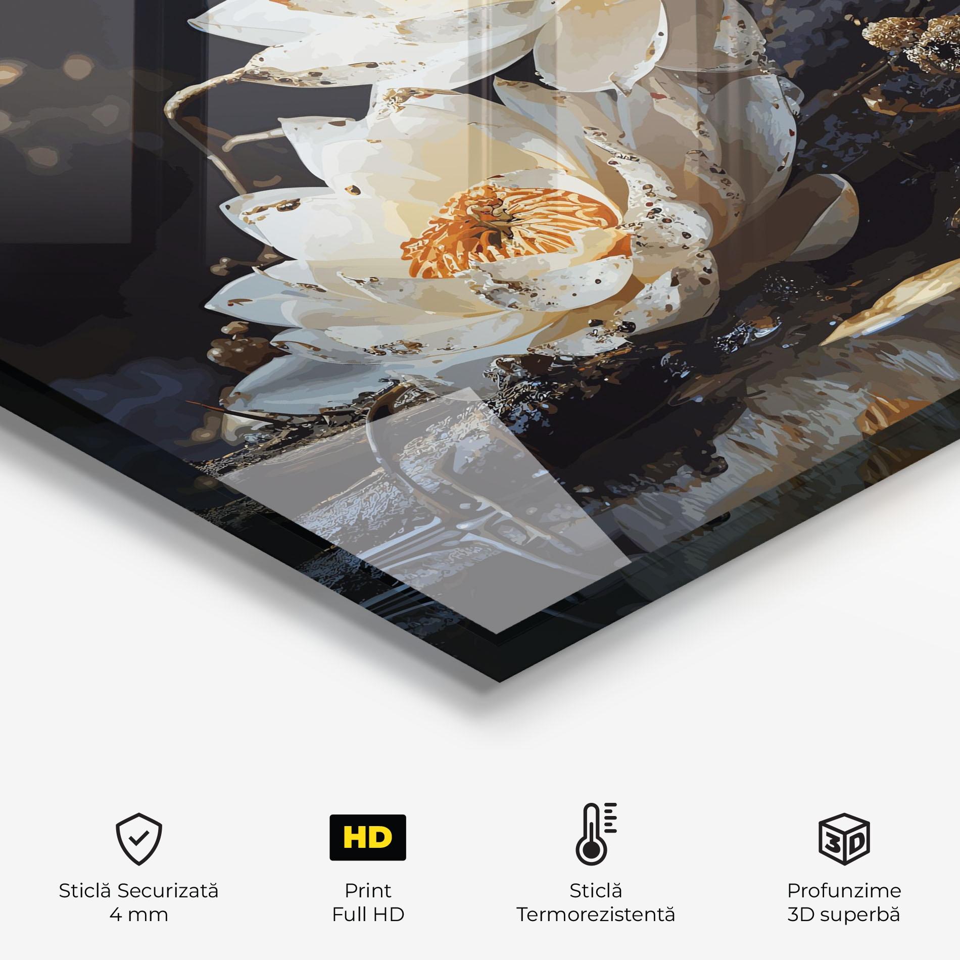 Panou Sticla Bucatarie Beautiful White Nature mockup 2