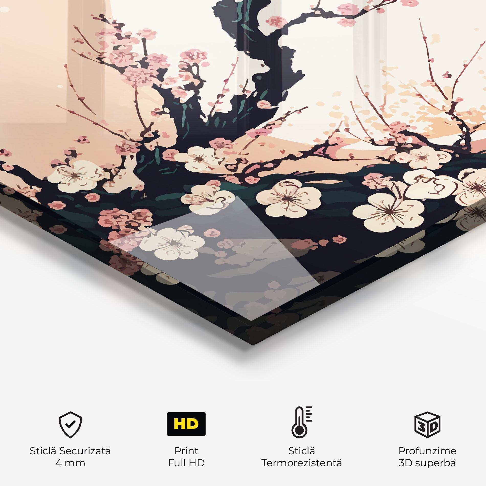 Panou Sticla Bucatarie Blossom Full Moon mockup 2