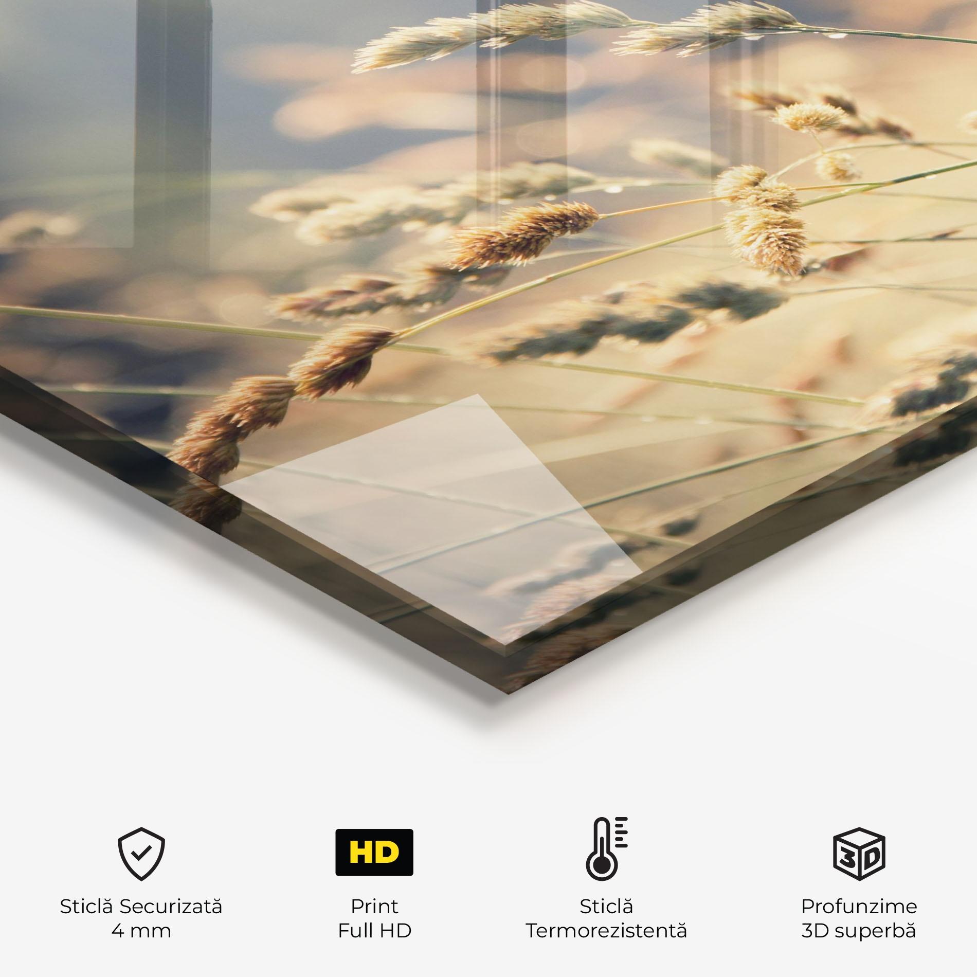 Panou Sticla Bucatarie Cream Nature Plants mockup 2