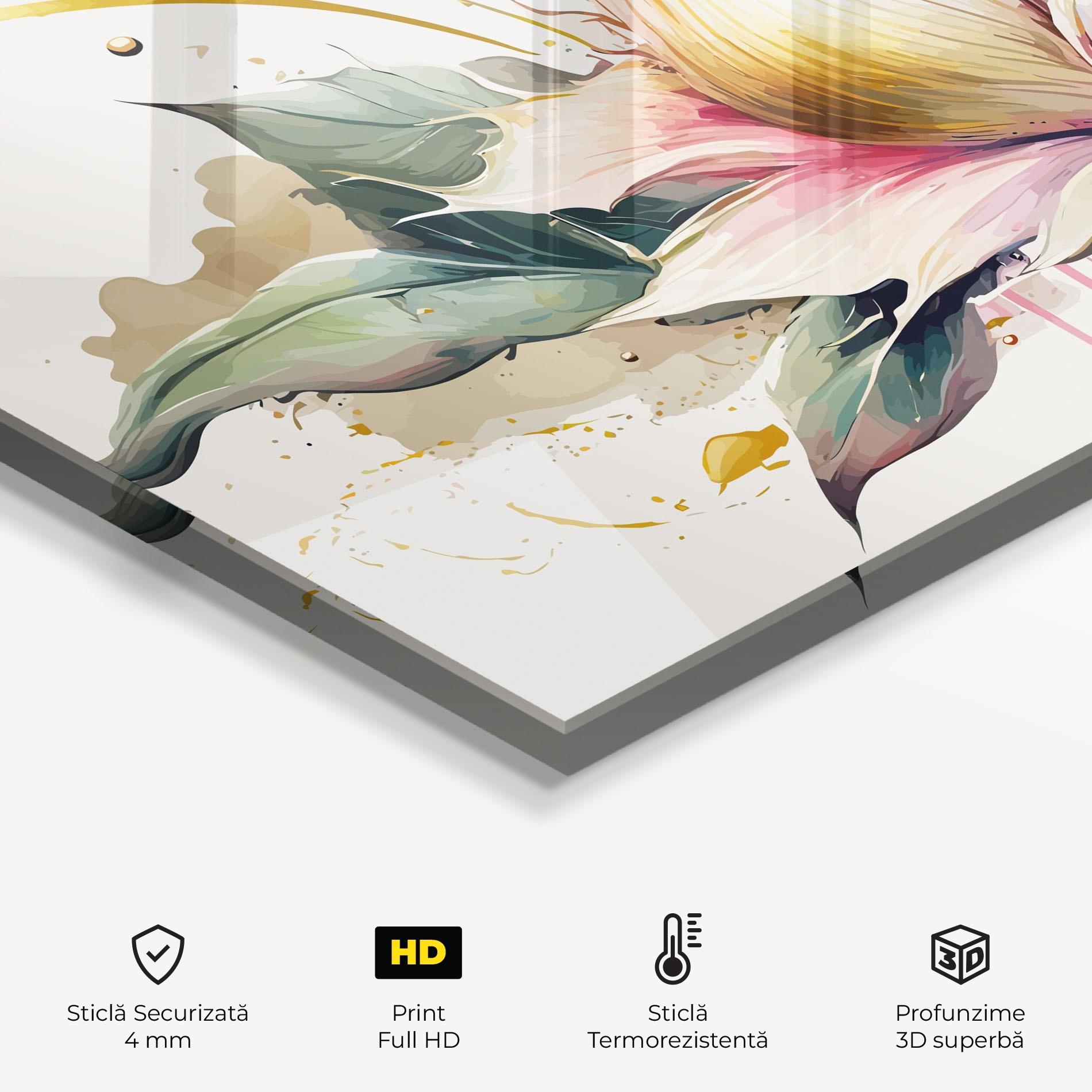 Panou Sticla Bucatarie Cream Pink Nature mockup 2