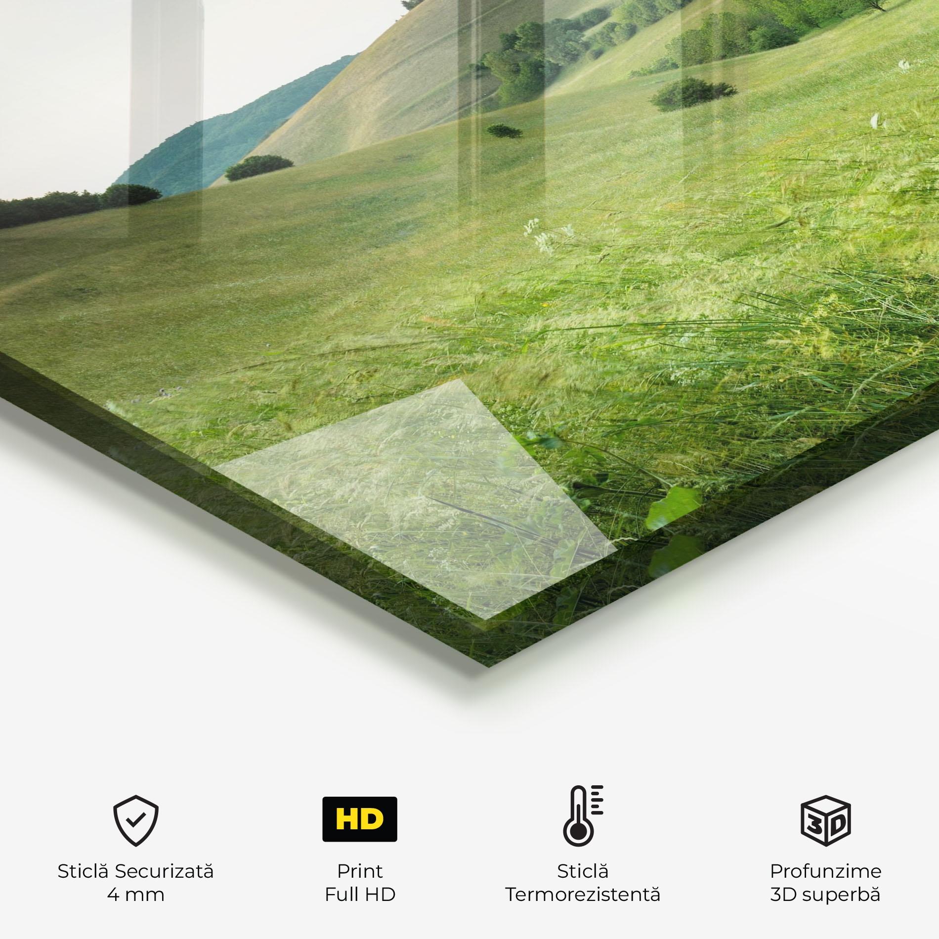 Panou Sticla Bucatarie Green Field View mockup 2