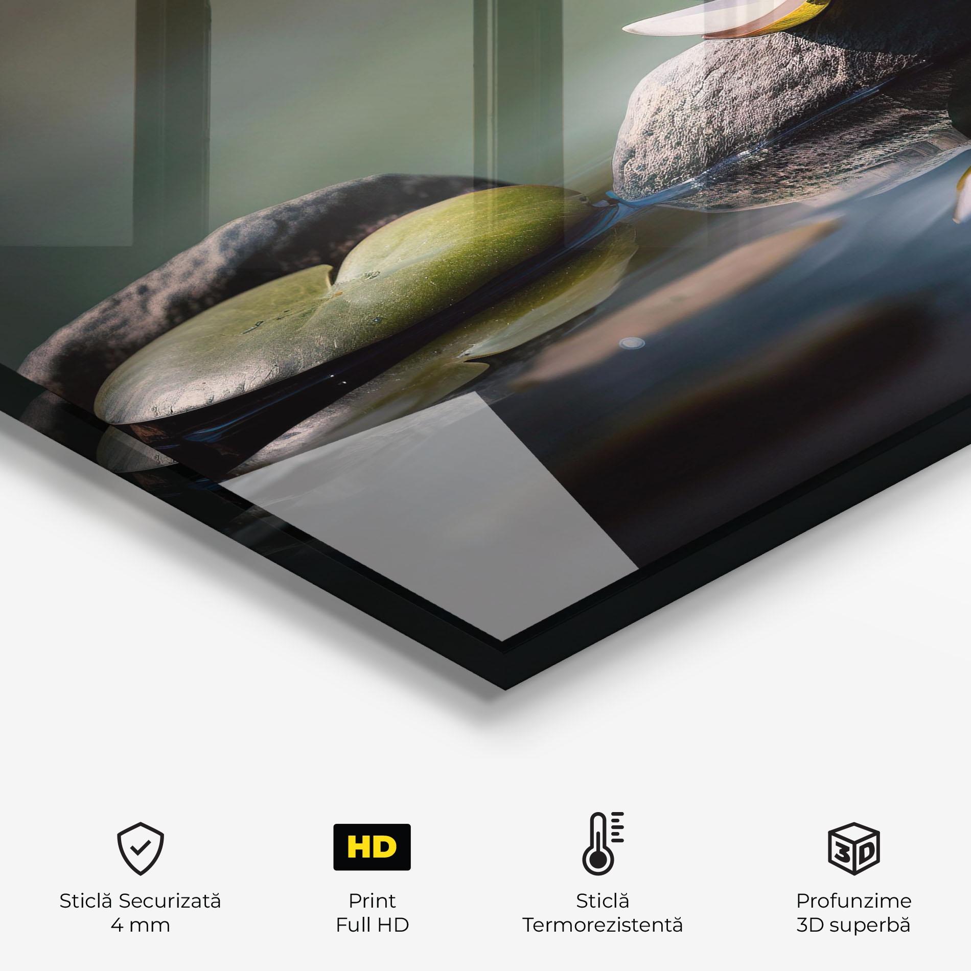 Panou Sticla Bucatarie Grey Rock Lotus mockup 2