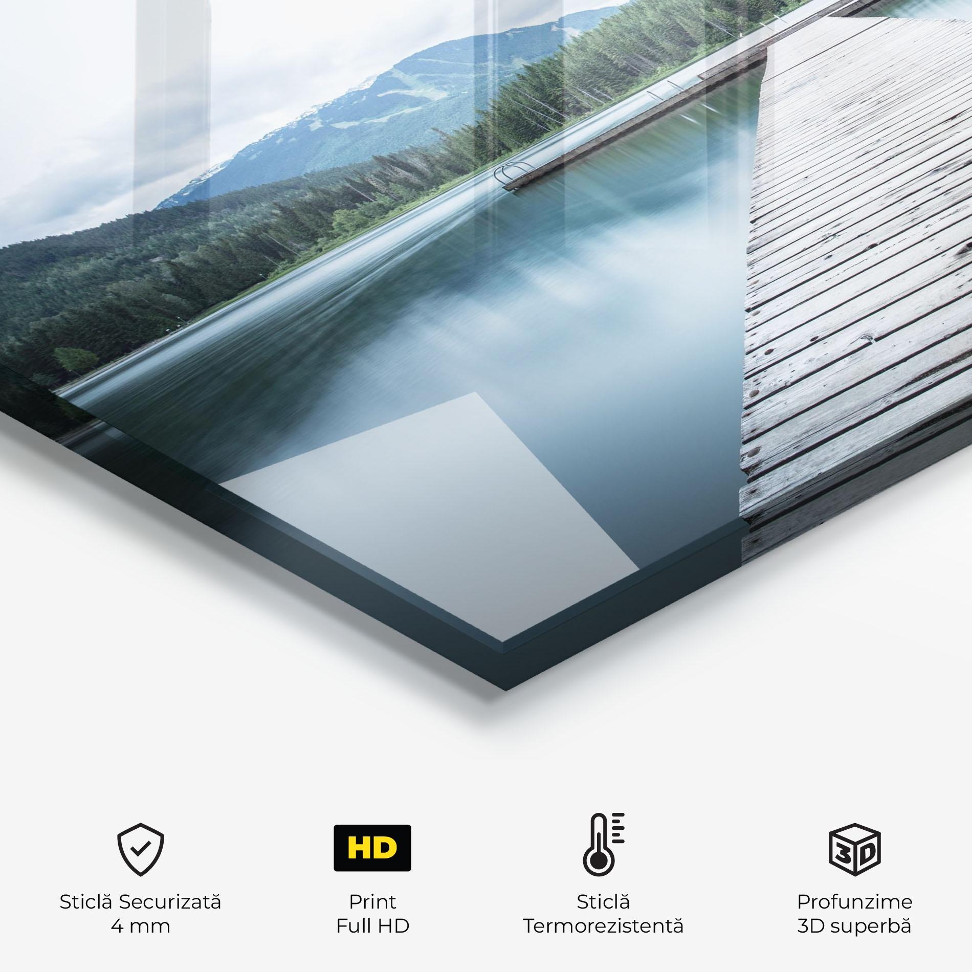 Panou Sticla Bucatarie Lake Bridge View mockup 2