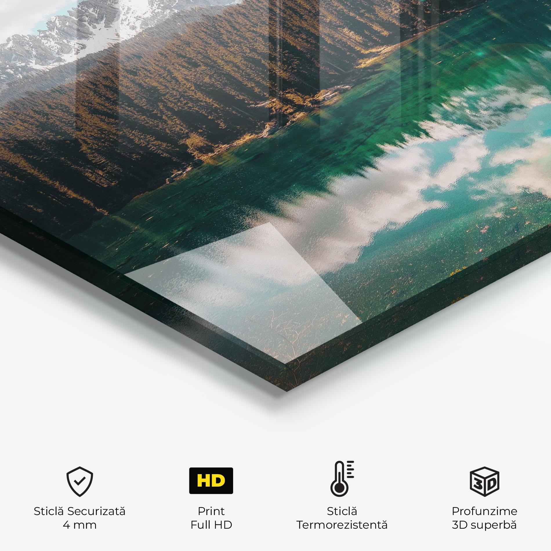 Panou Sticla Bucatarie Mountain Lake View mockup 2