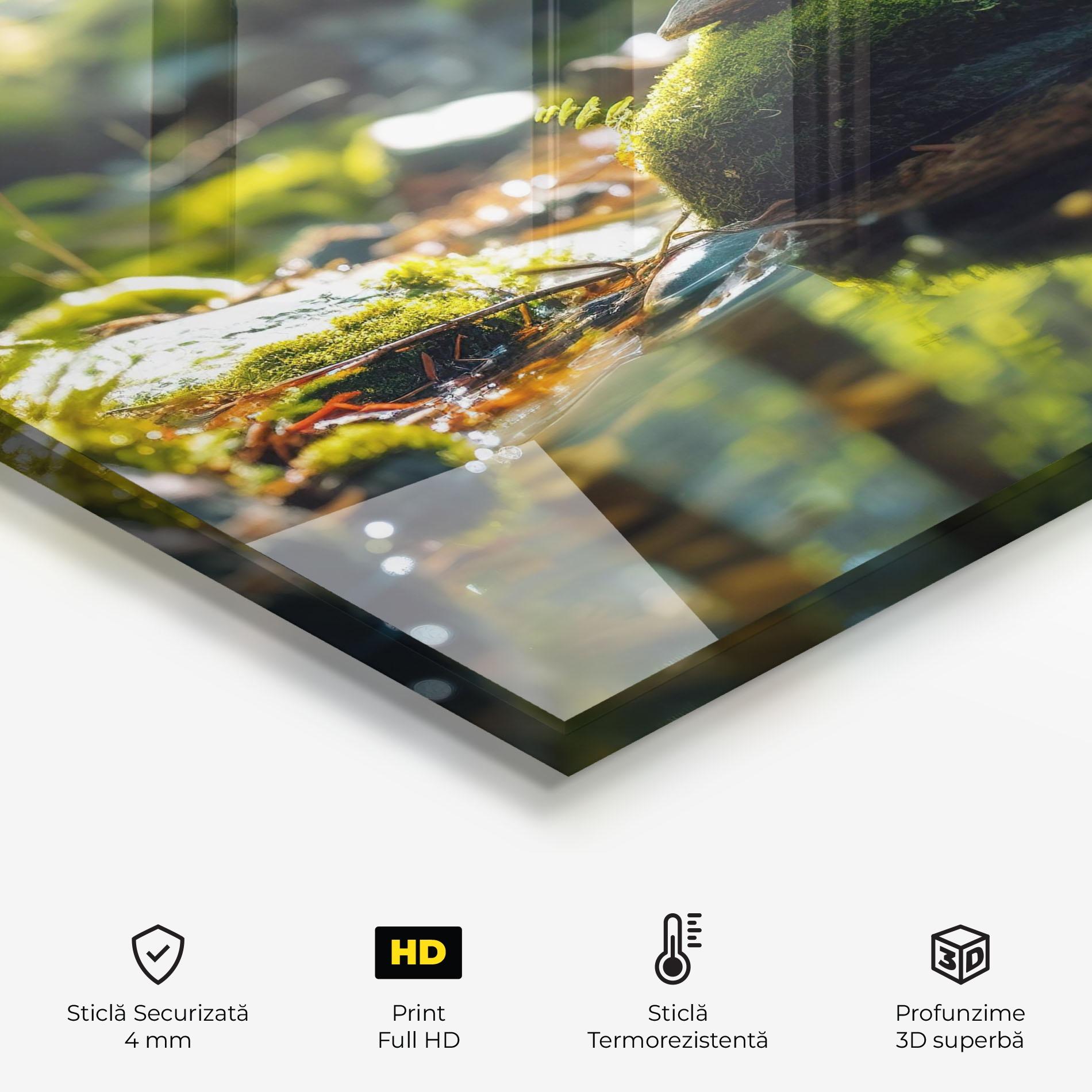 Panou Sticla Bucatarie Sunlight Green Forest mockup 2