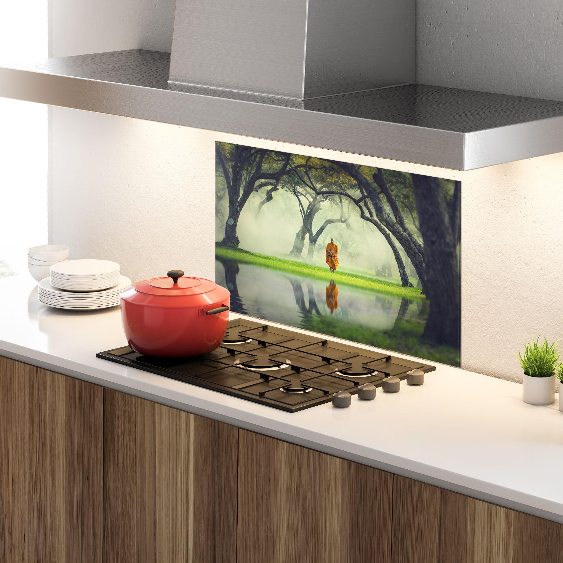 Panou Sticla Bucatarie Buddha Nature mockup 4