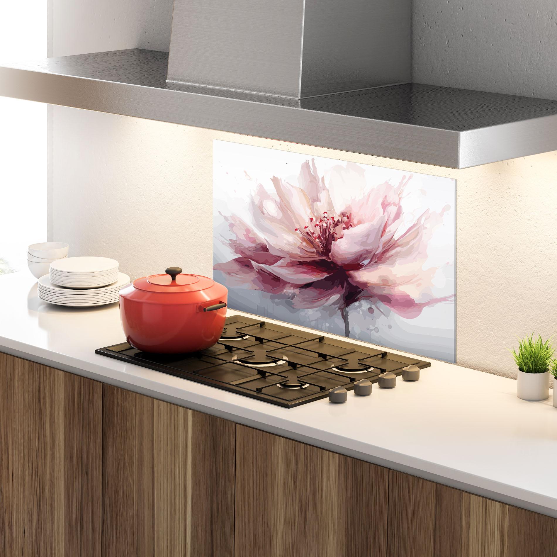 Panou Sticla Bucatarie Meditation Flower mockup 4