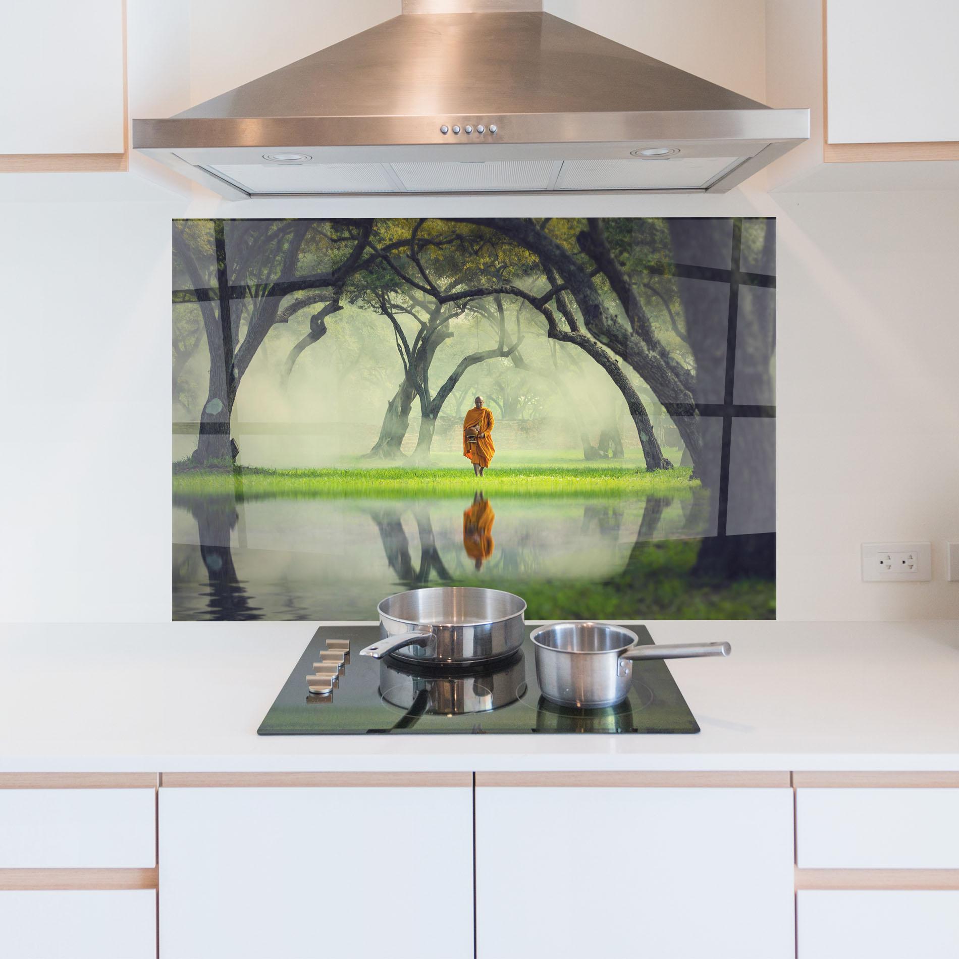 Panou Sticla Bucatarie Buddha Nature mockup 5