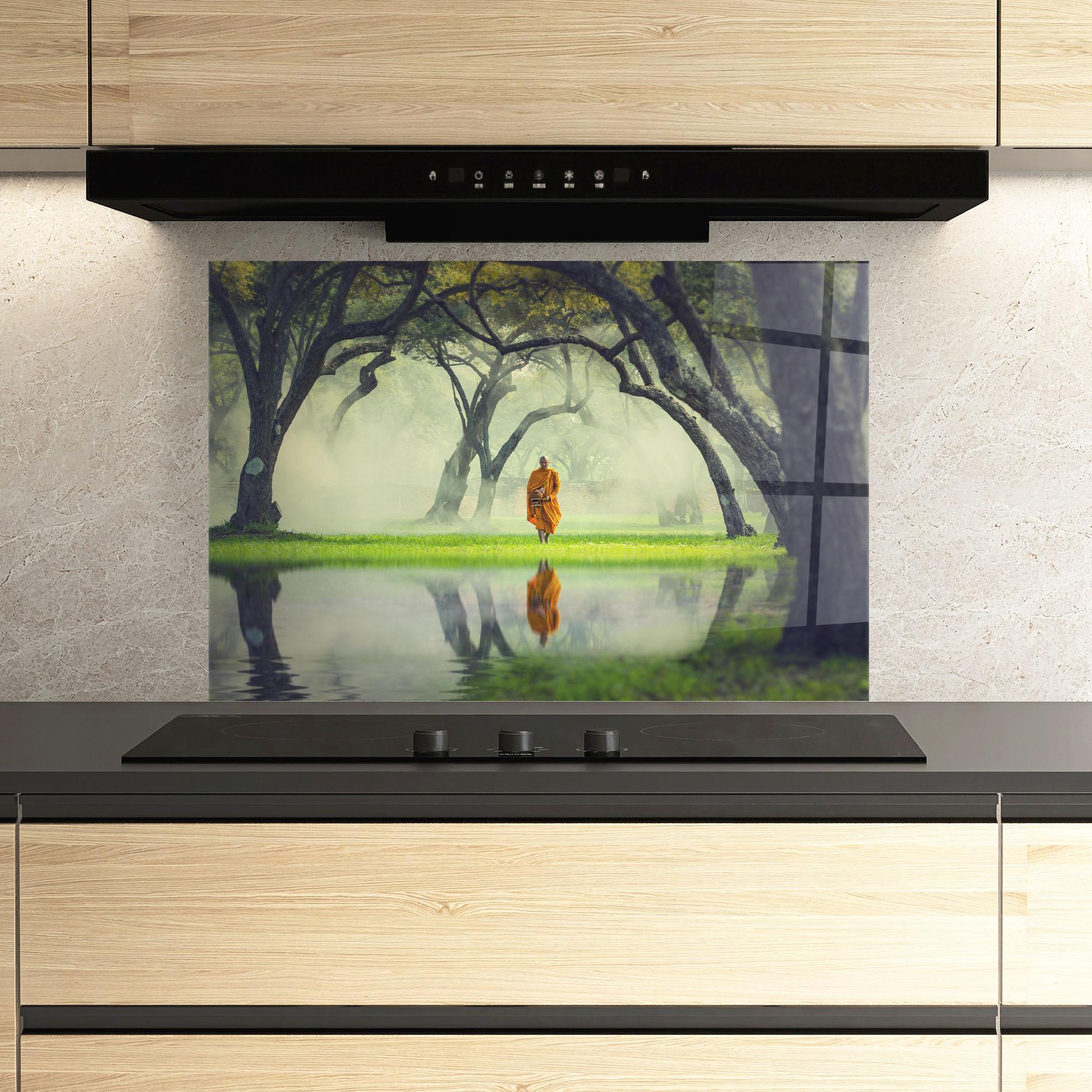 Panou Sticla Bucatarie Buddha Nature mockup 3